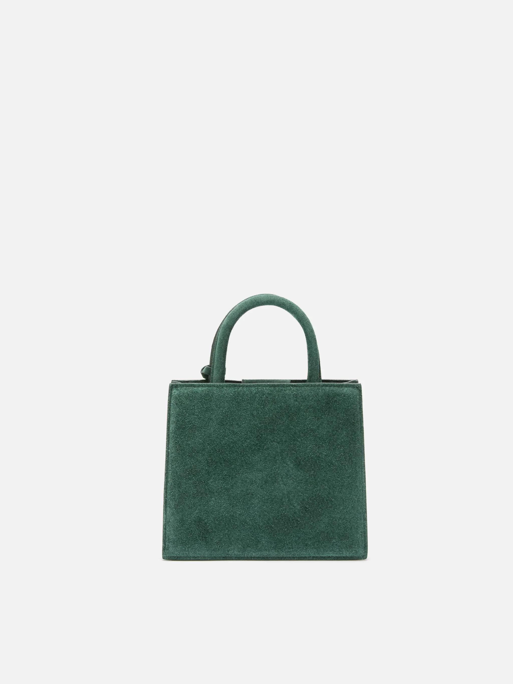 Borsa a mano Shop Bag Mini in pelle scamosciata verde - Image 4