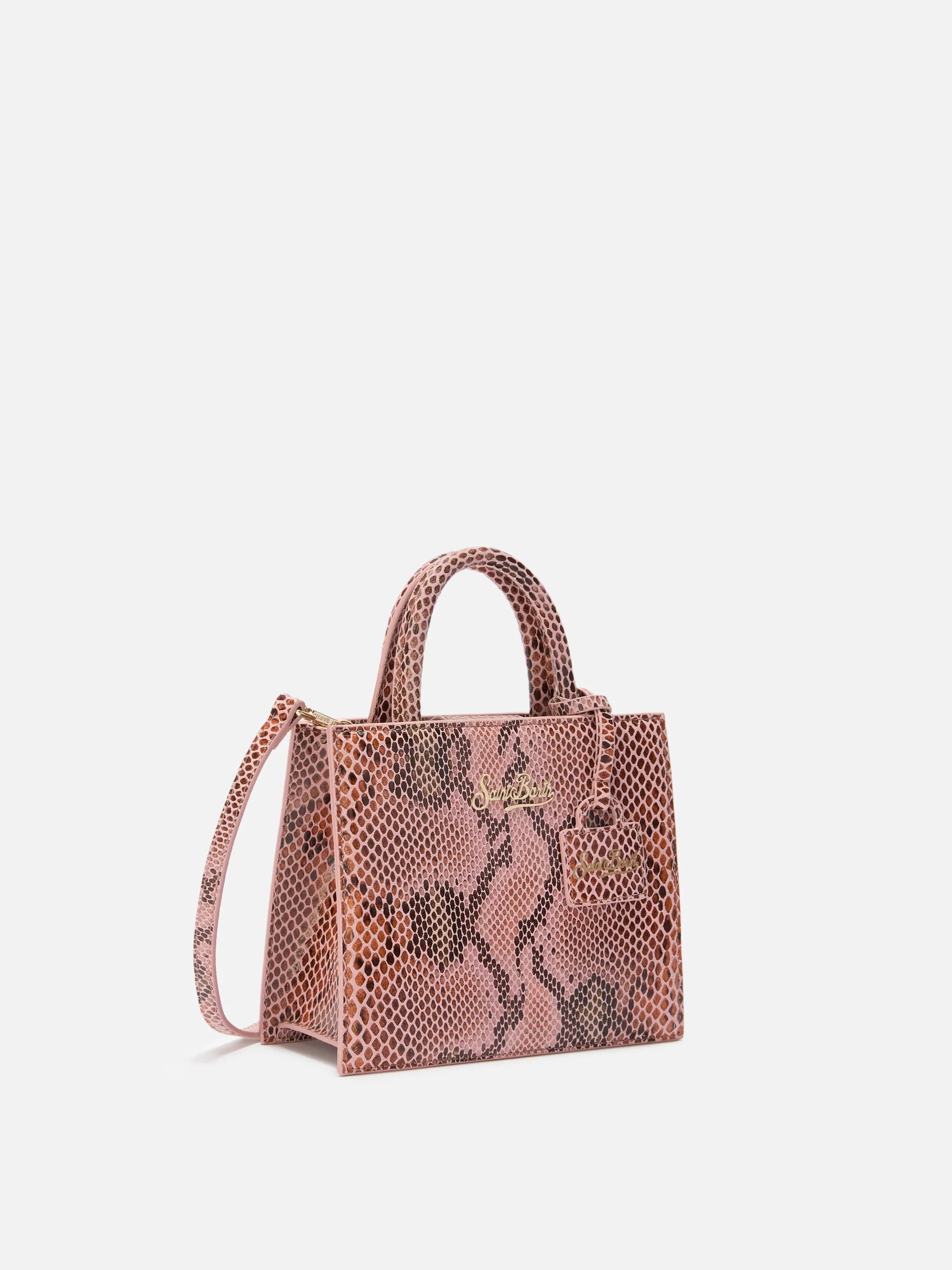 Borsa Shop Bag Mini stampa pitone rosa - Image 3