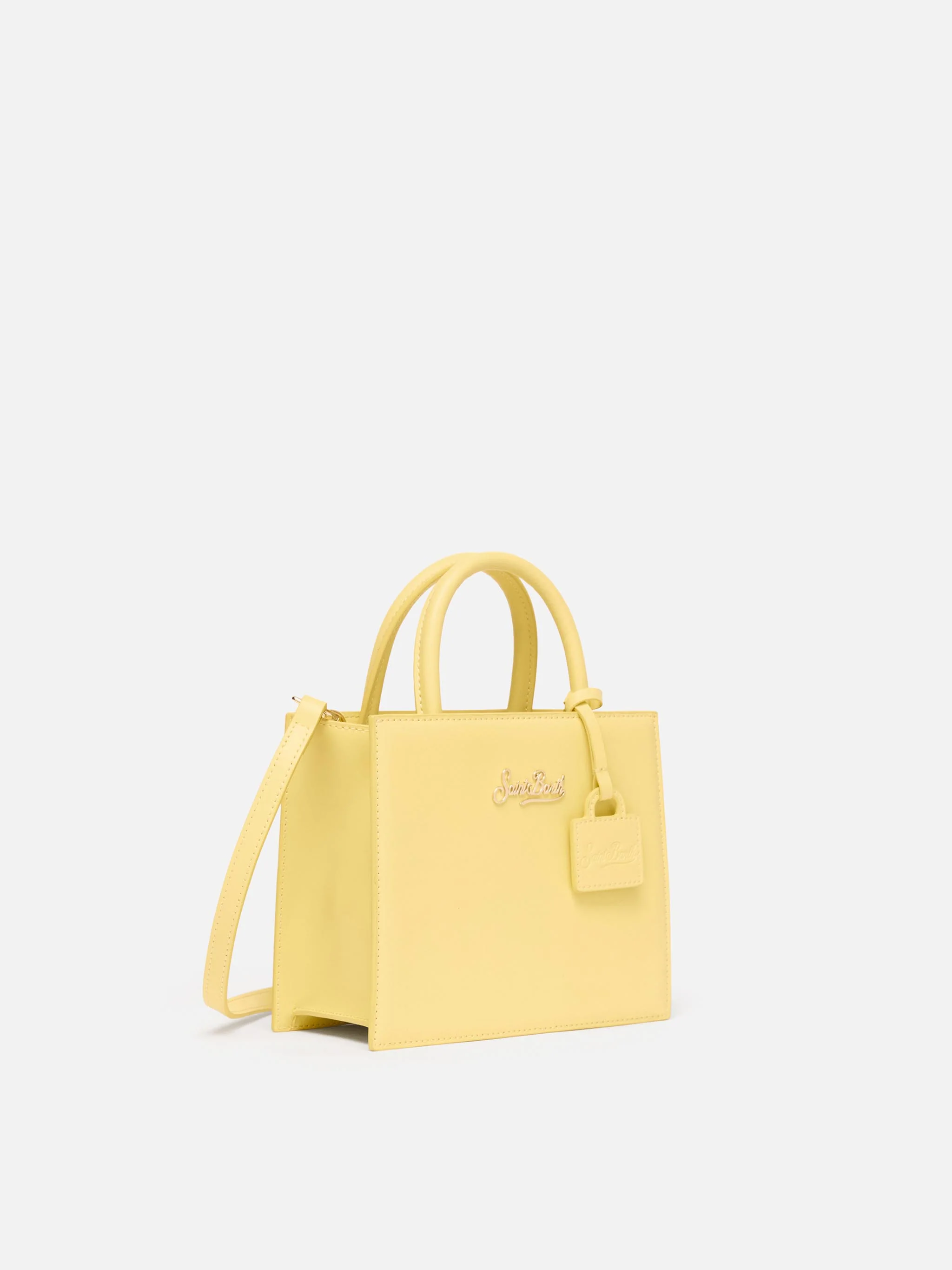 Shop Bag Mini in pelle giallo burro - Image 3
