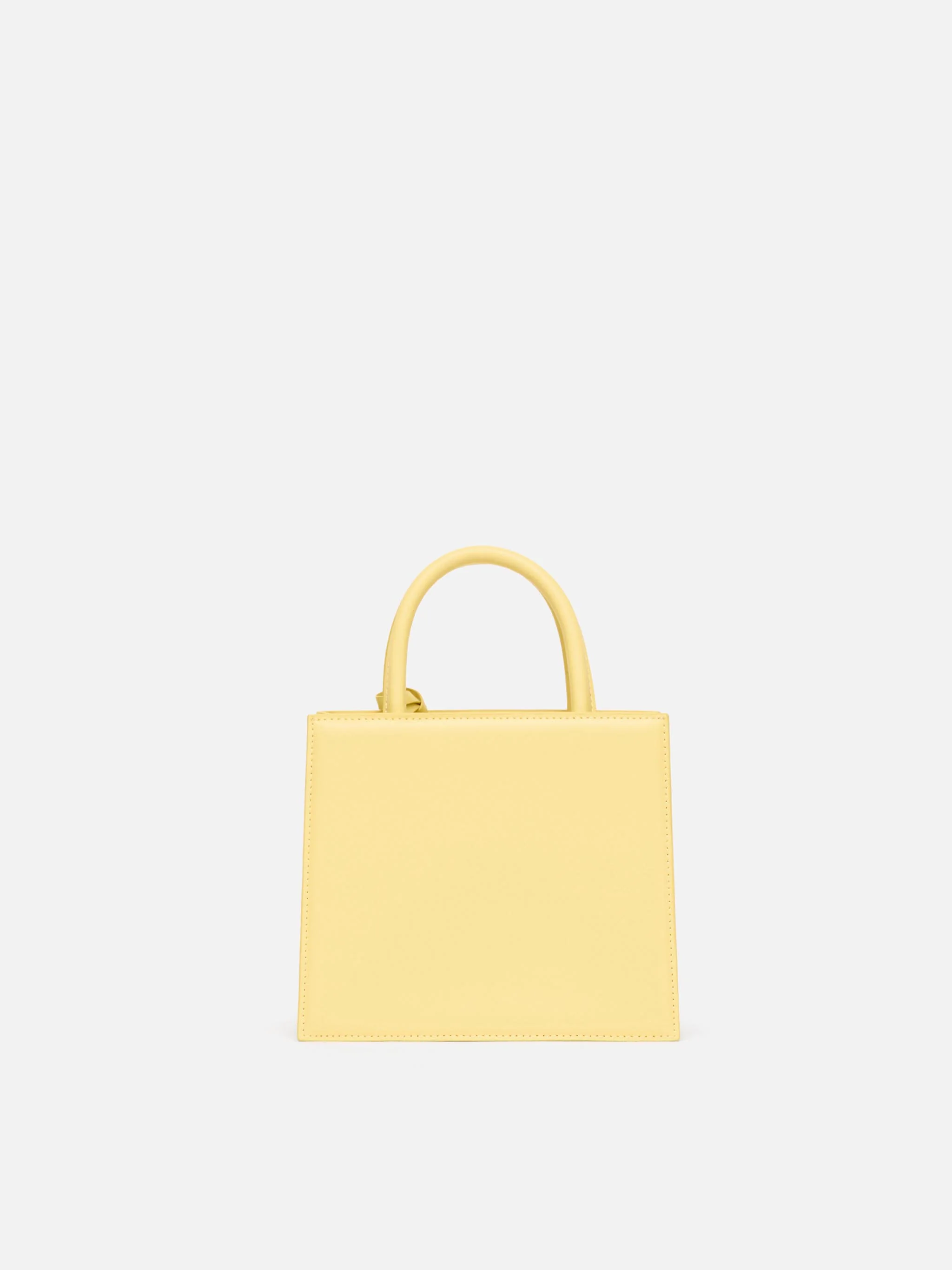 Shop Bag Mini in pelle giallo burro - Image 4