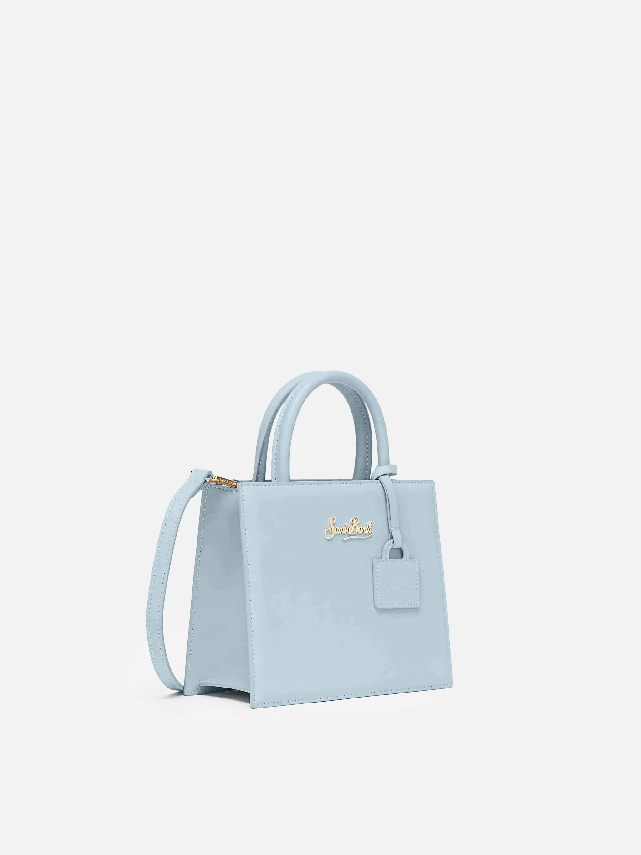 Shop Bag Mini in pelle azzurra - Image 2