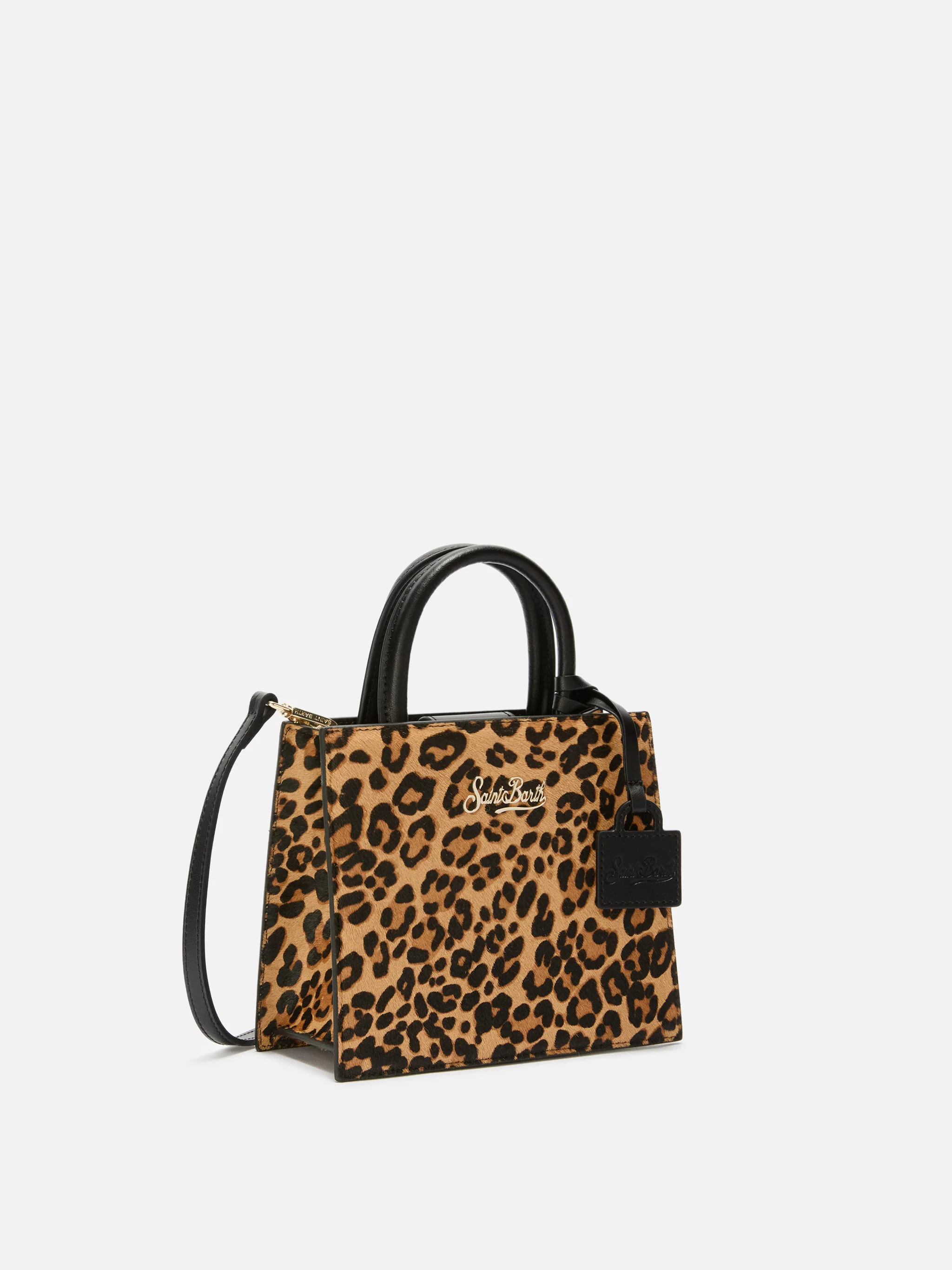 Shop Bag Mini in pelle e cavallino leopardato - Image 3