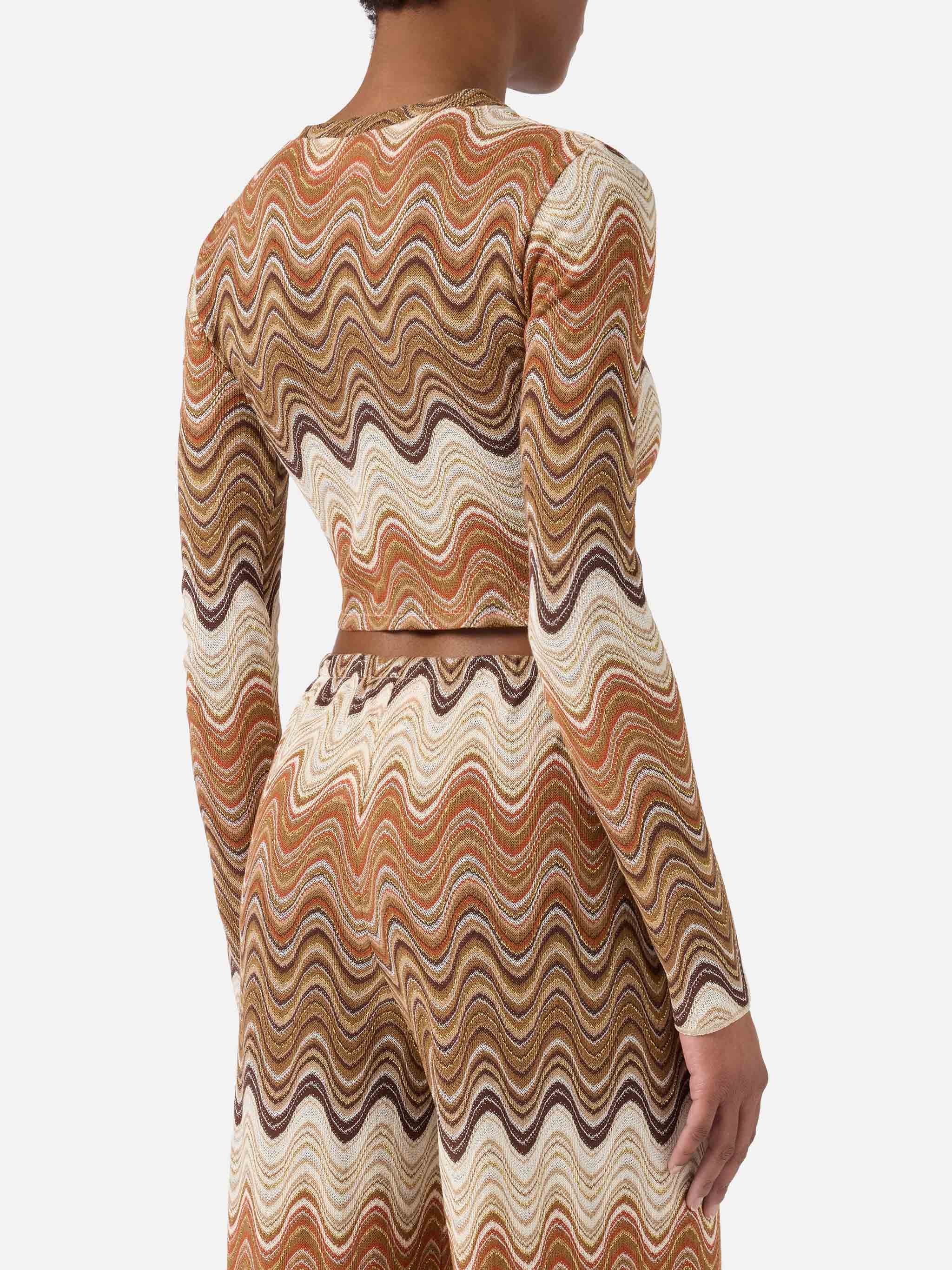 Top crop Siviglia in raschel degradé con motivo a onde - Image 3