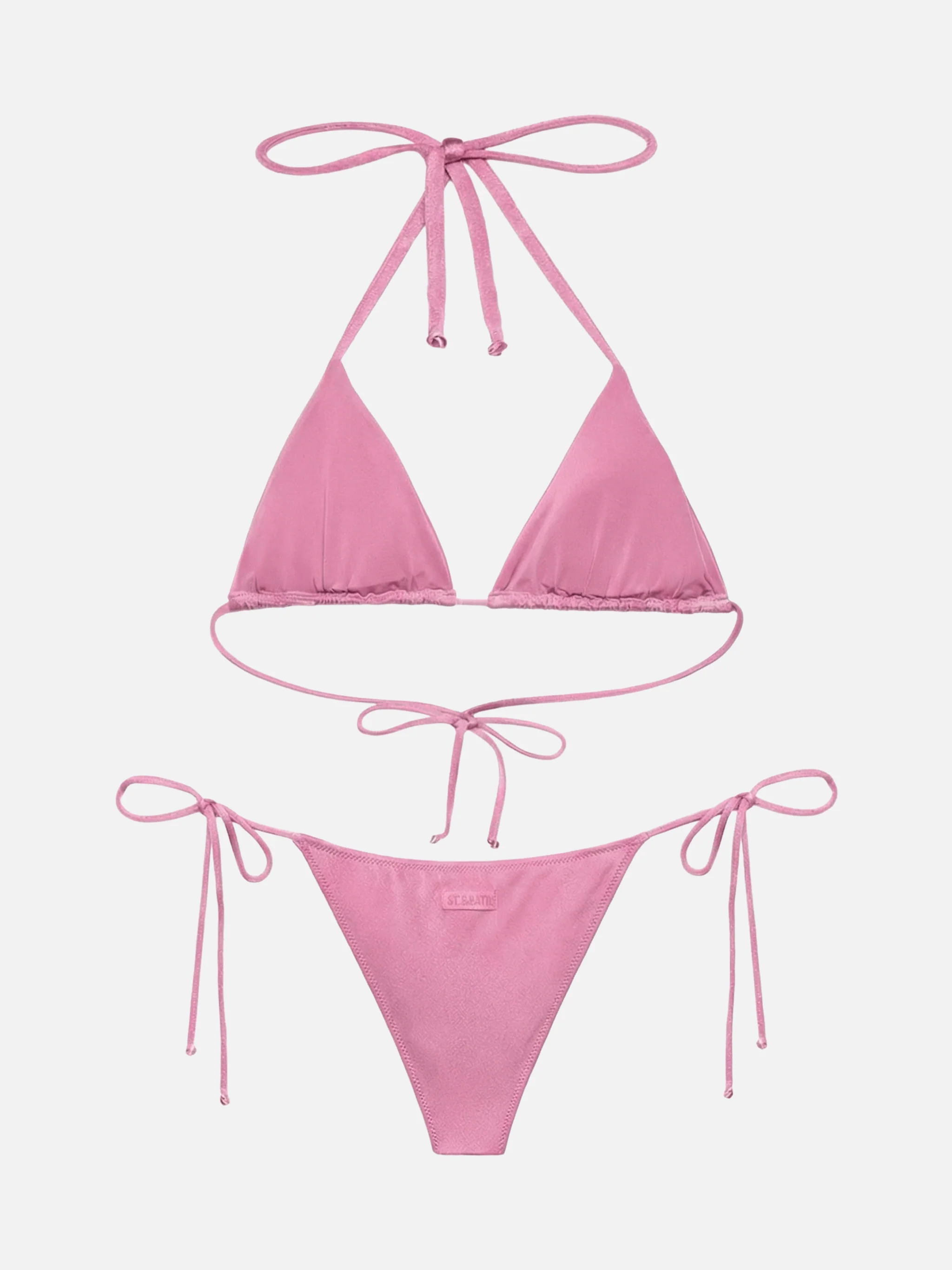 Bikini a triangolo scorrevole Annabelle Marielle con strass rosa - Image 3