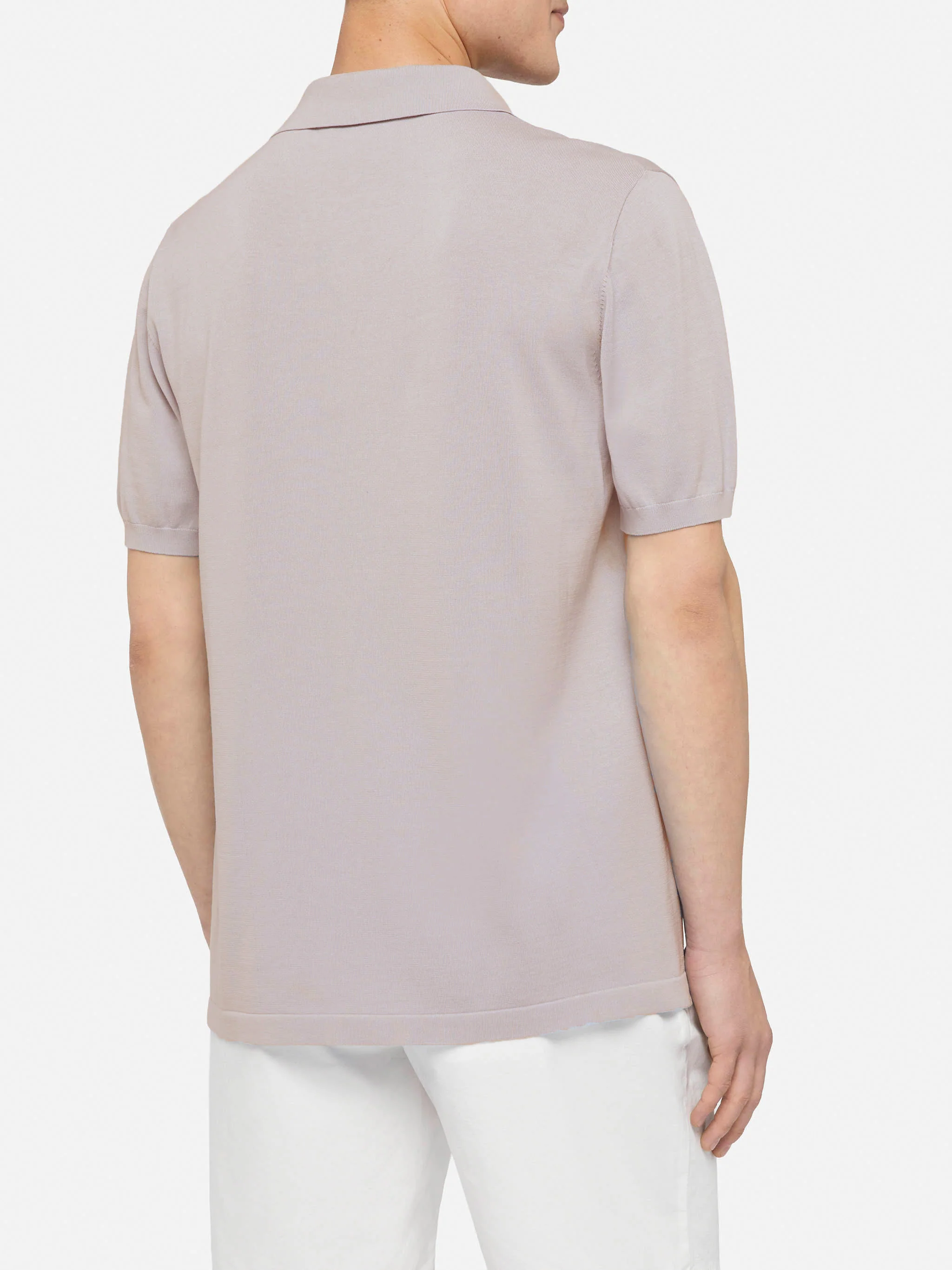Polo Sloan in maglia seta e cotone beige - Image 3