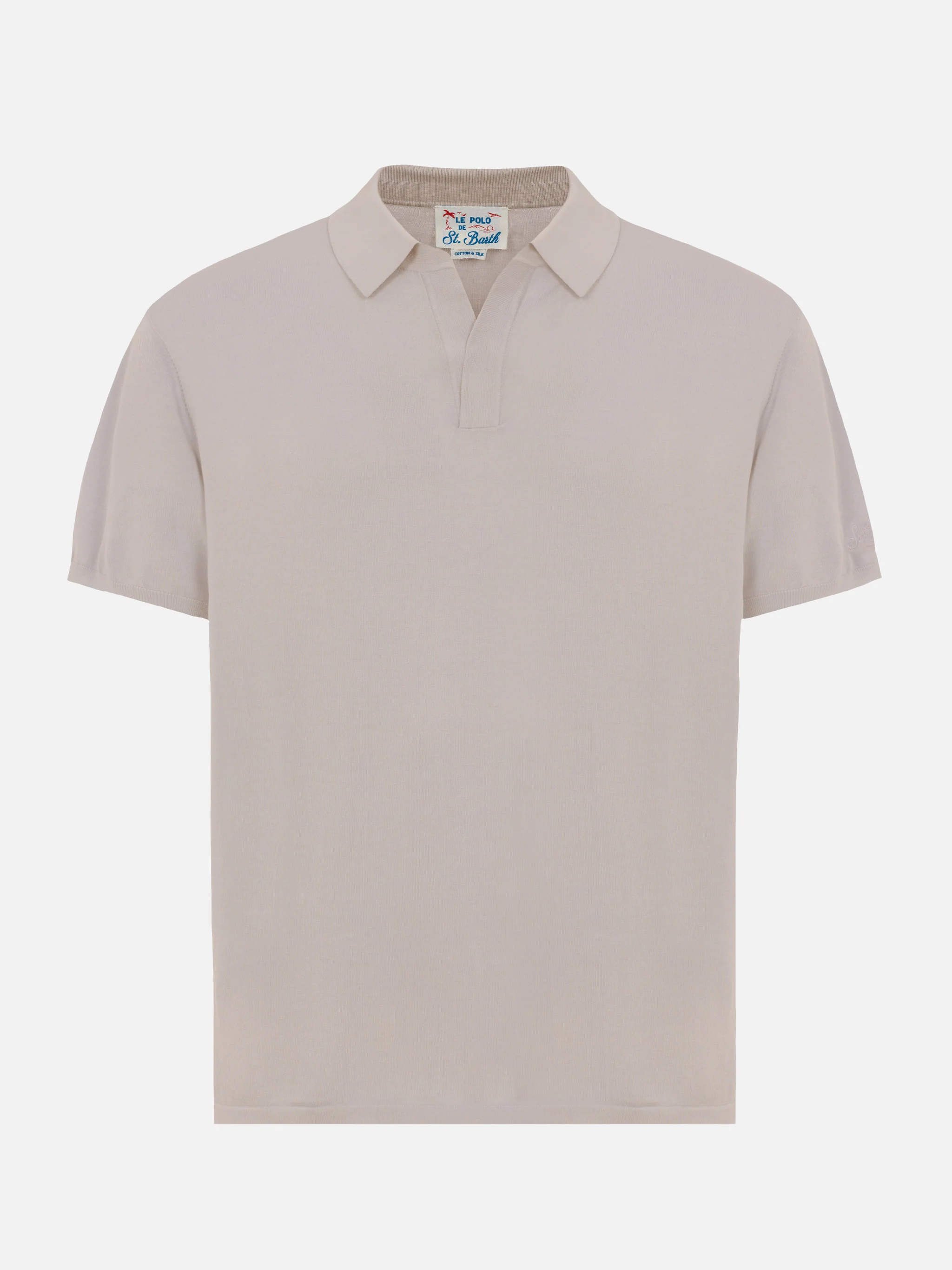 Polo Sloan in maglia seta e cotone beige - Image 4