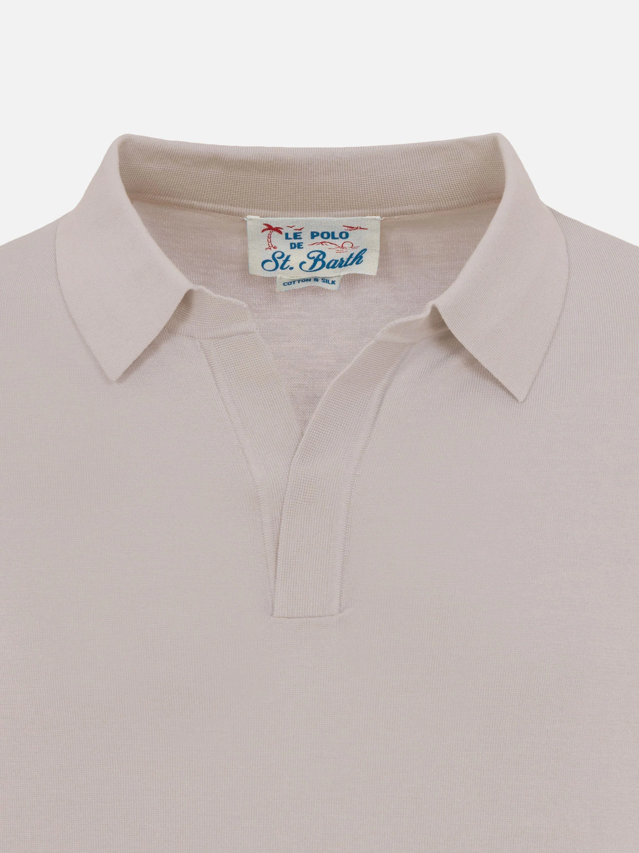 Polo Sloan in maglia seta e cotone beige - Image 5
