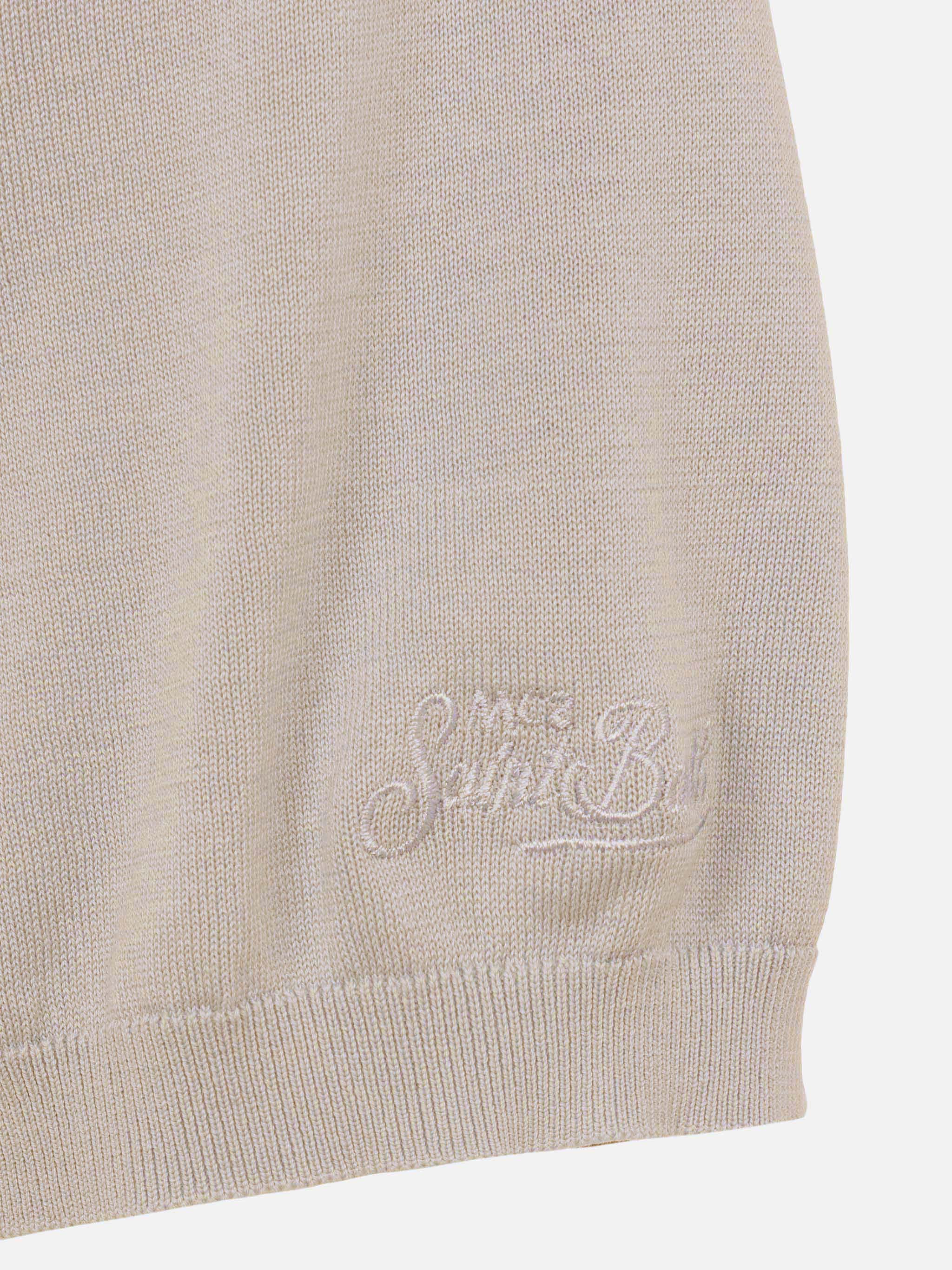 Polo Sloan in maglia seta e cotone beige - Image 7