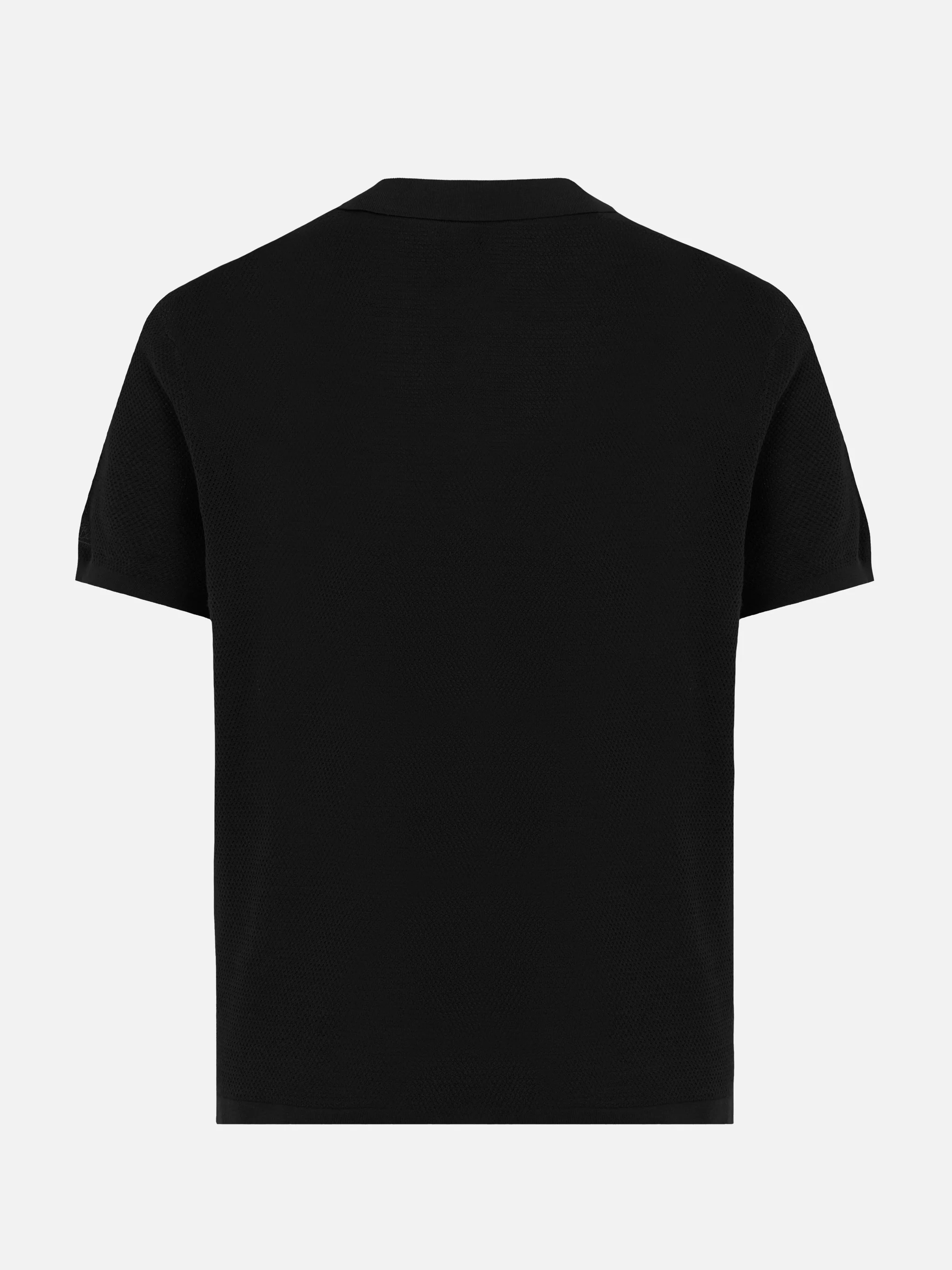 Polo Sloan in maglia seta e cotone nero - Image 6