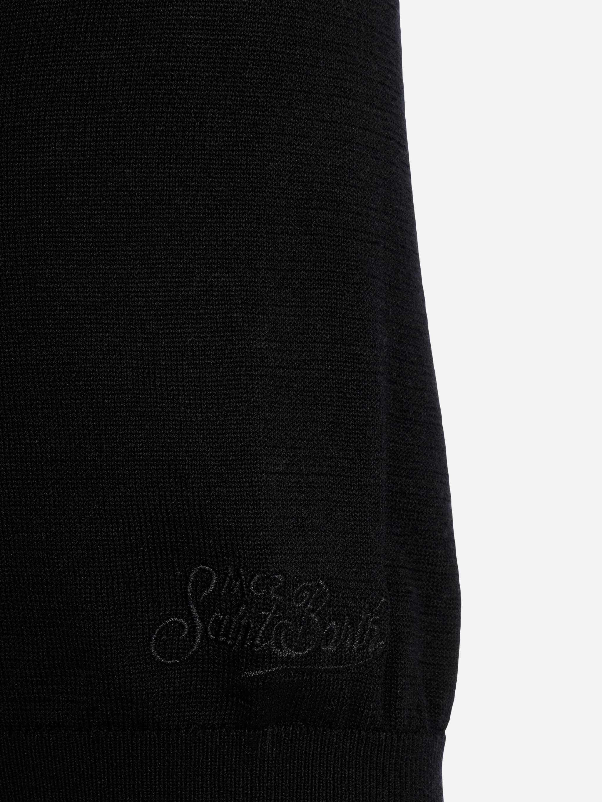 Polo Sloan in maglia seta e cotone nero - Image 7