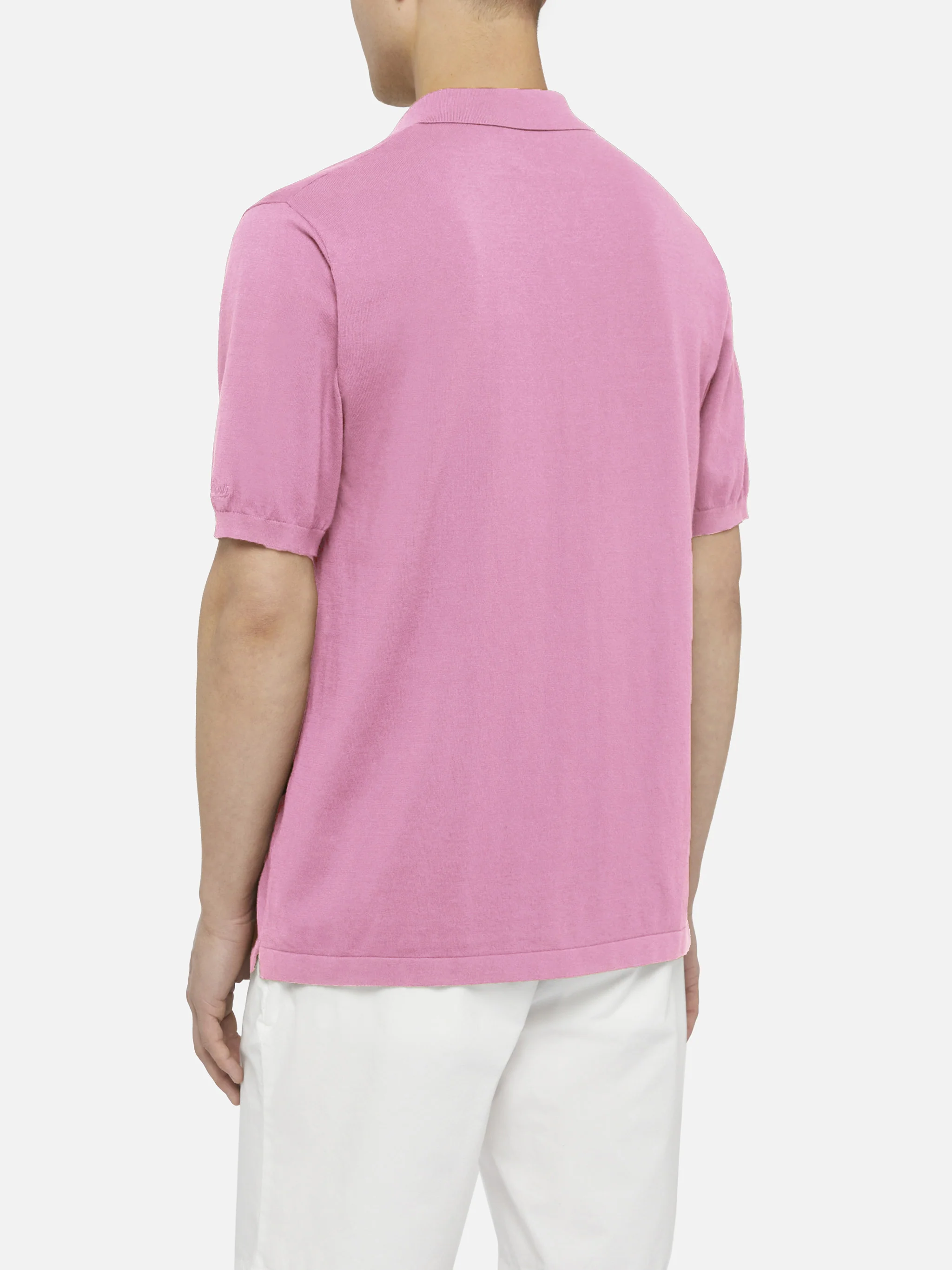 Polo Sloan in maglia rosa bubble senza bottoni - Image 2