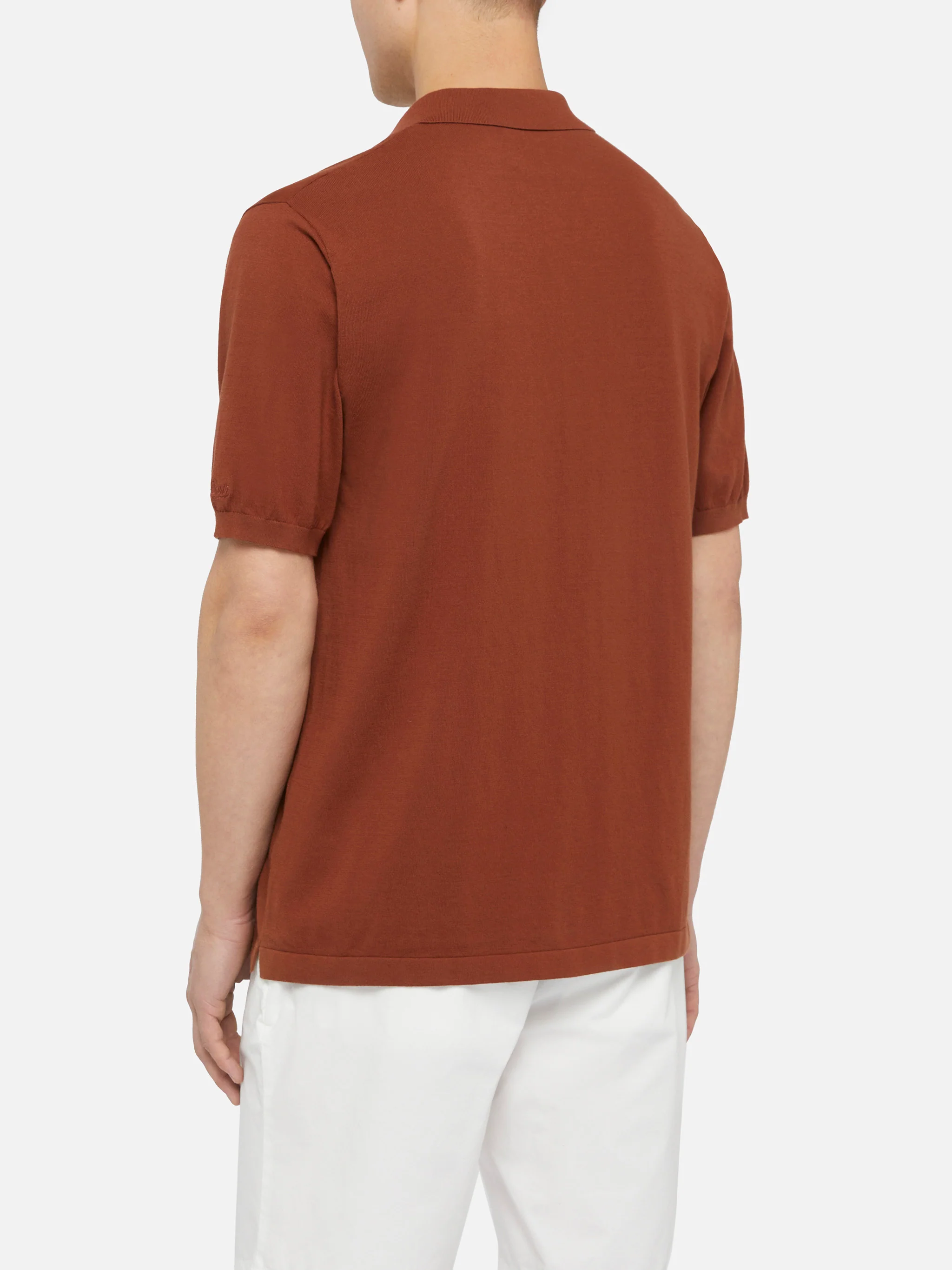 Polo Sloan senza bottoni in maglia cammello - Image 4