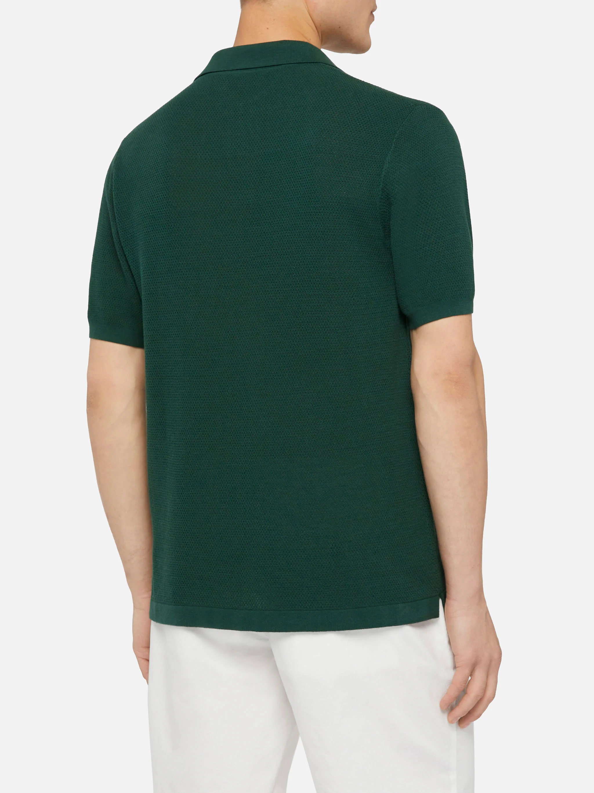 Polo Sloan senza bottoni in maglia a rete verde - Image 3