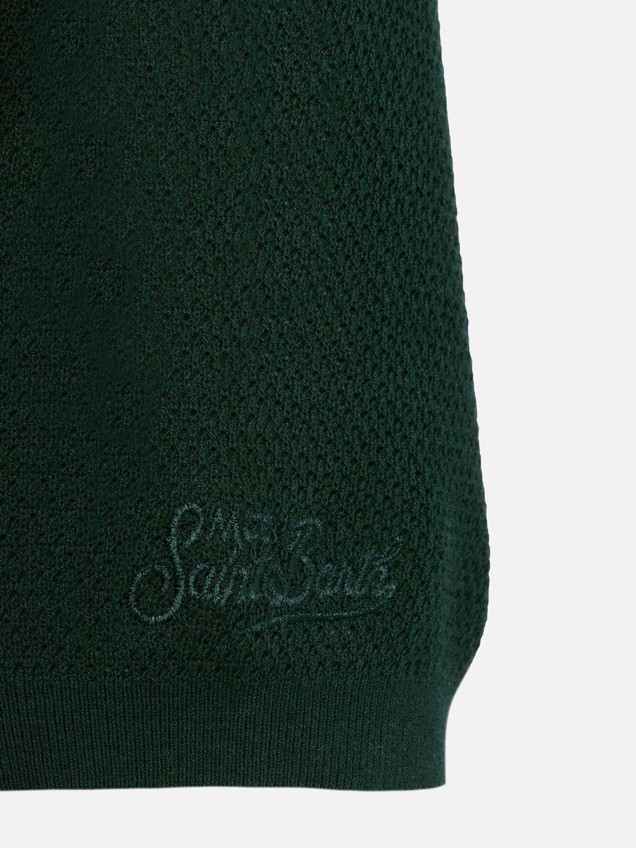 Polo Sloan senza bottoni in maglia a rete verde - Image 7