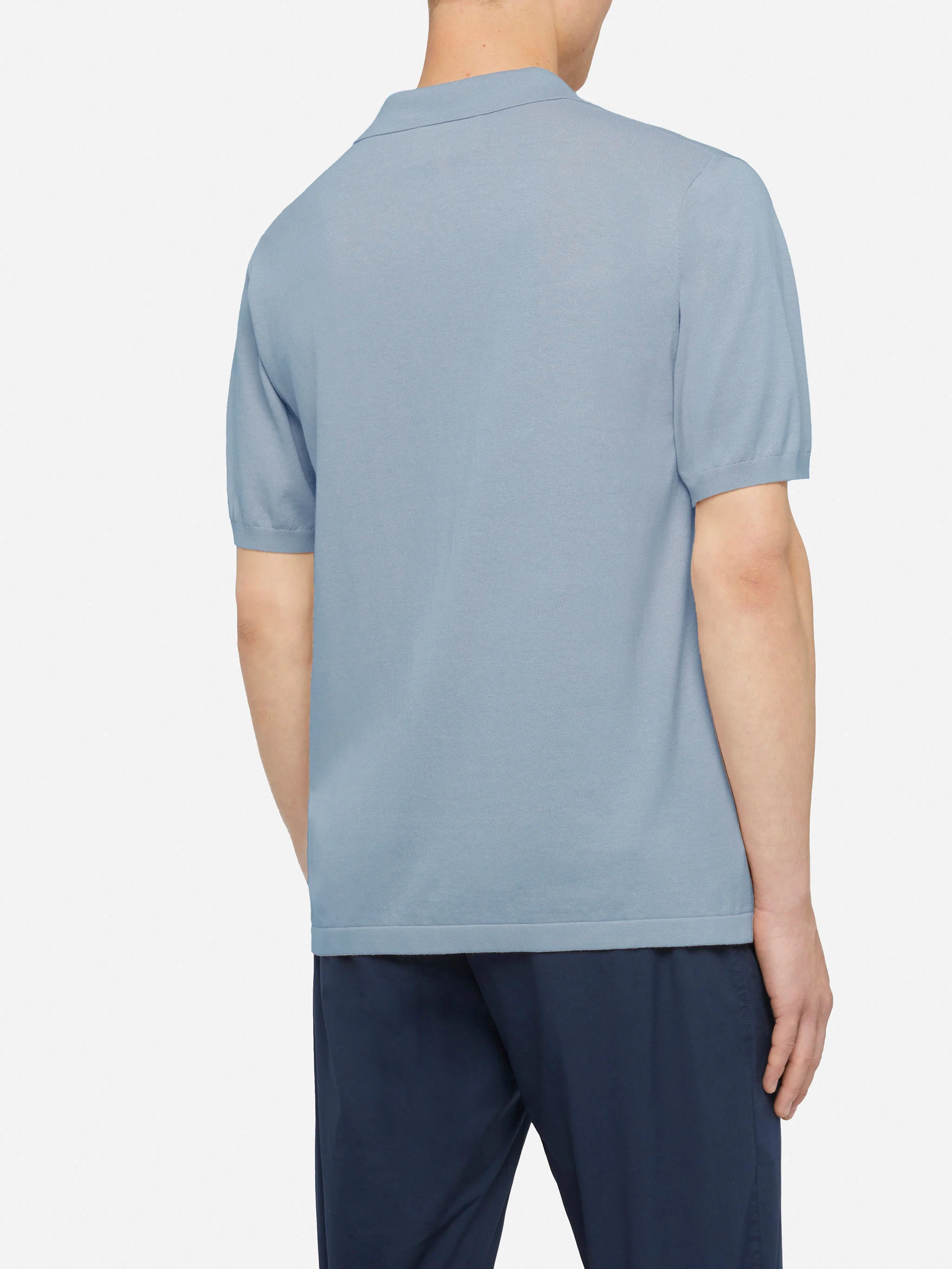Polo Sloan in maglia azzurro senza bottoni - Image 3