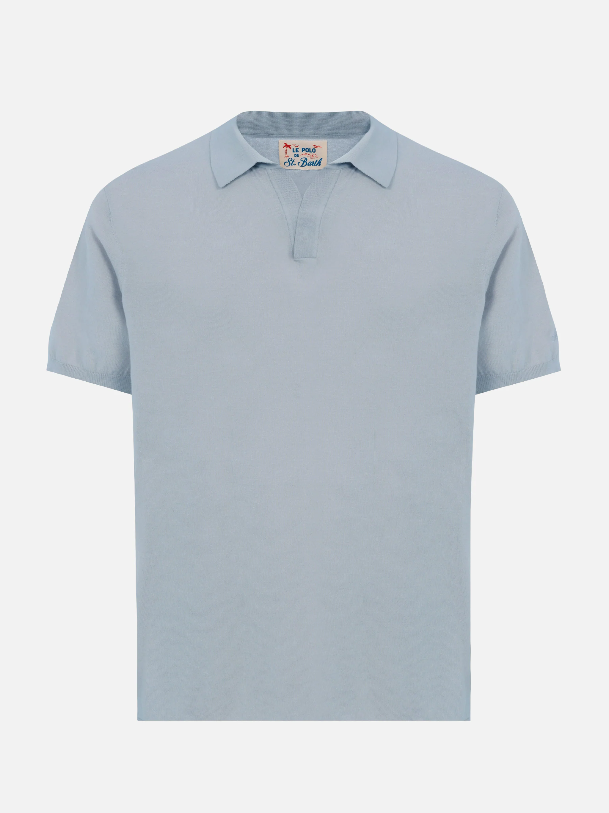 Polo Sloan in maglia azzurro senza bottoni - Image 4