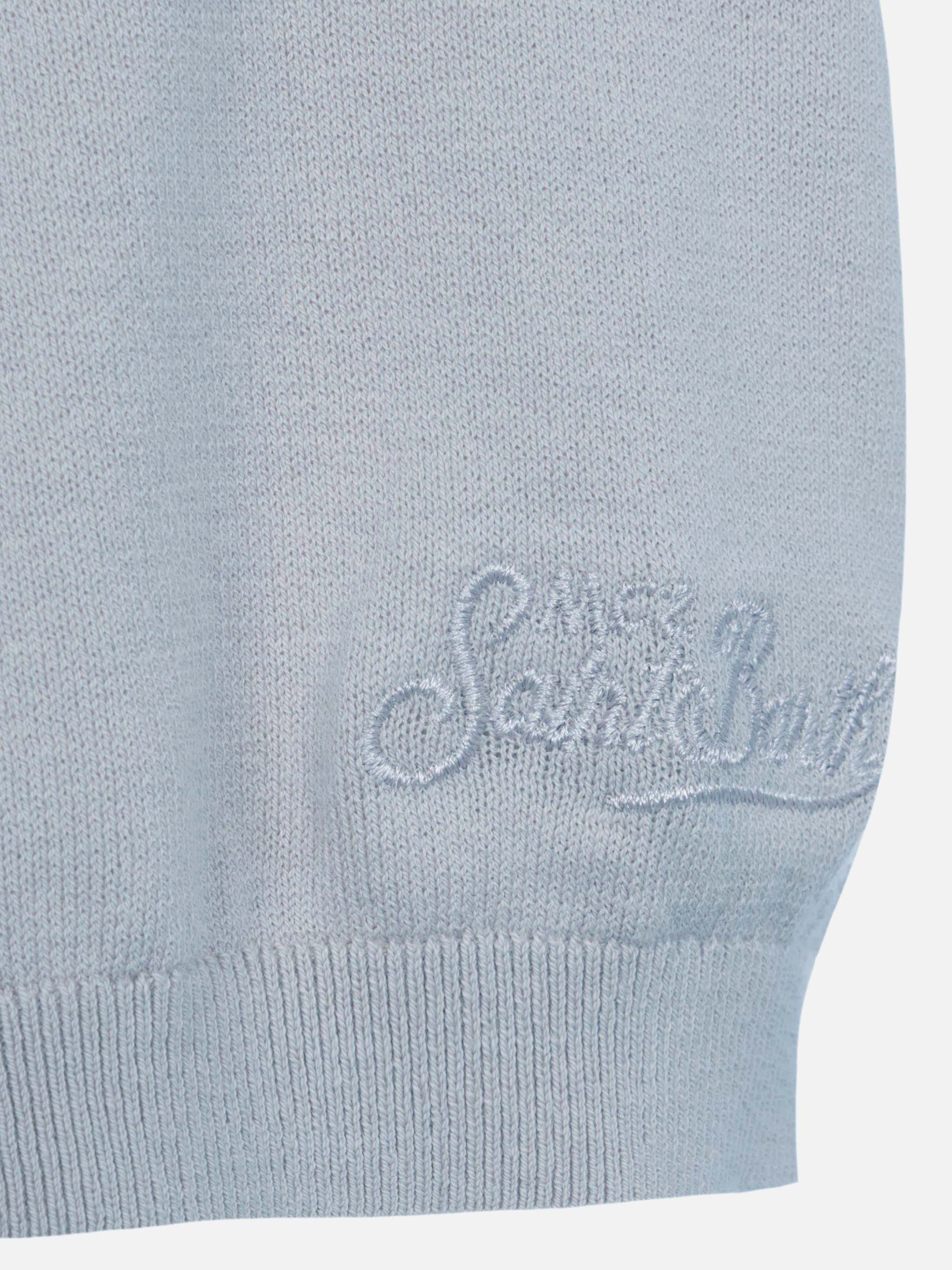 Polo Sloan in maglia azzurro senza bottoni - Image 7