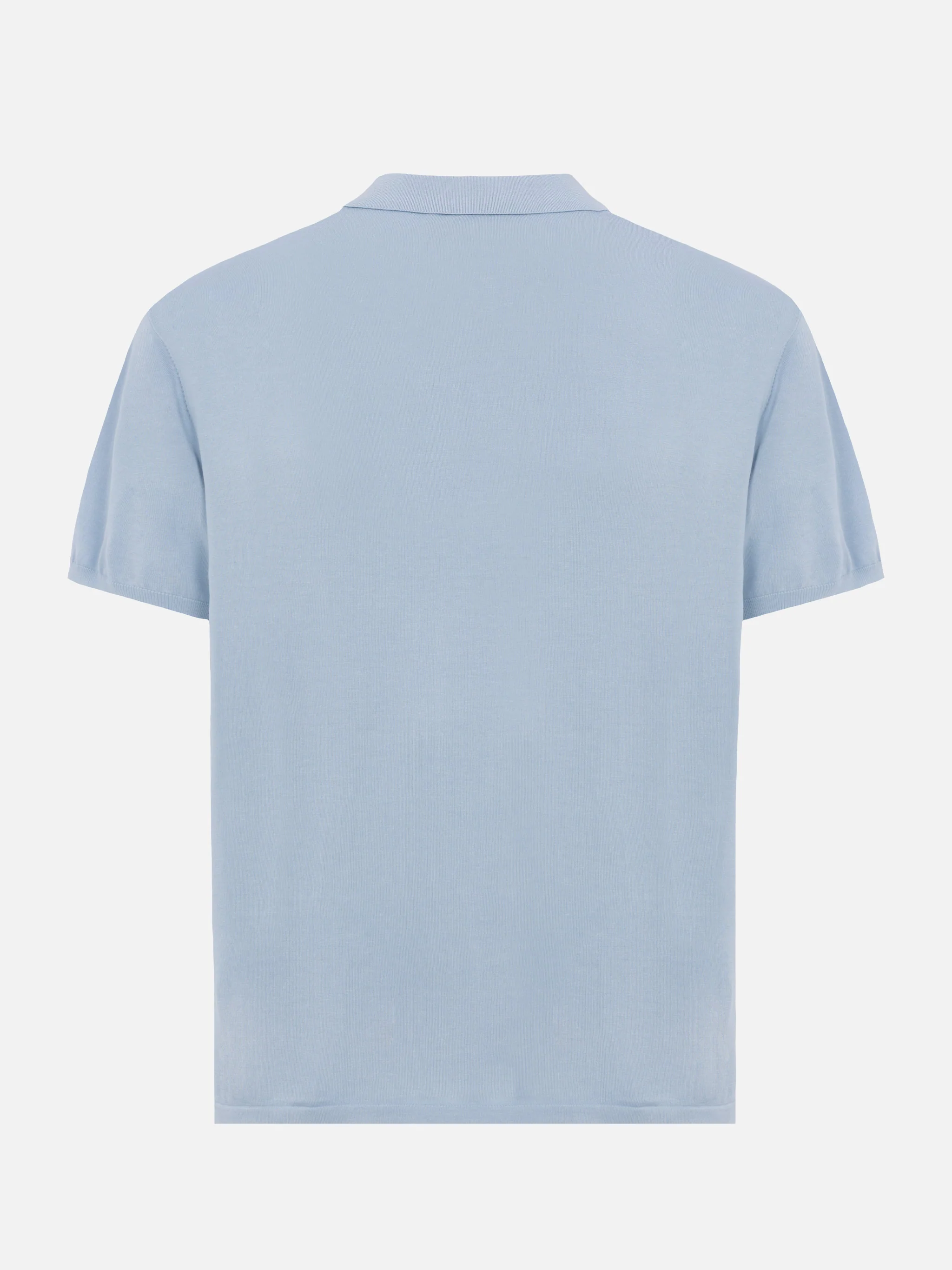 Polo Sloan in maglia di seta e cotone azzurro - Image 8