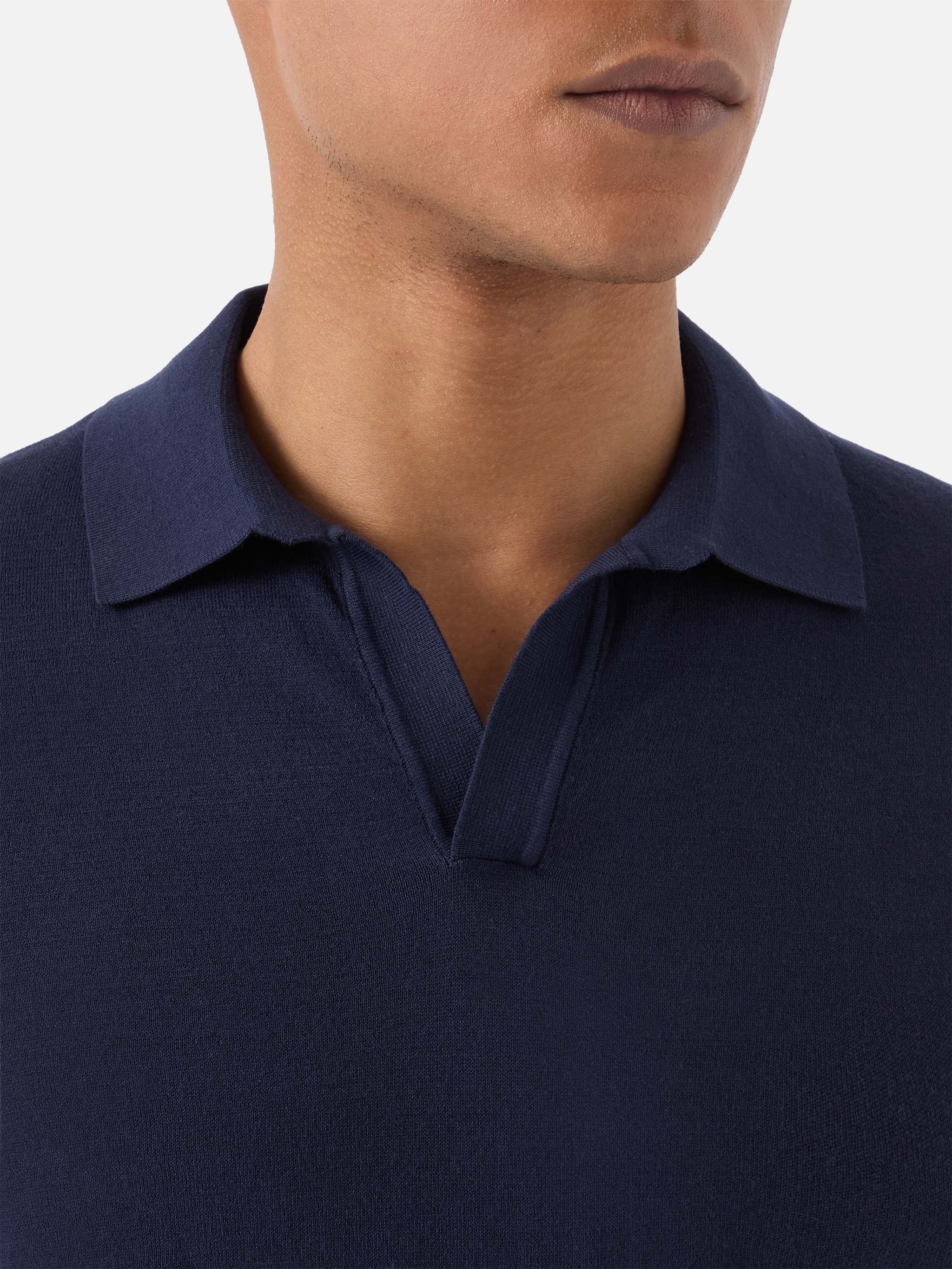 Polo Sloan in cotone high twist blu navy - Image 2