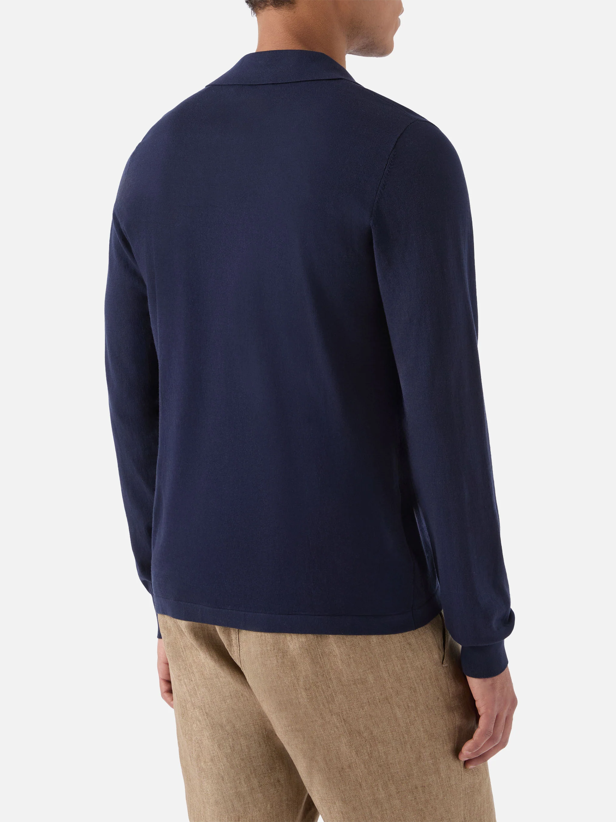 Polo Sloan in cotone high twist blu navy - Image 3