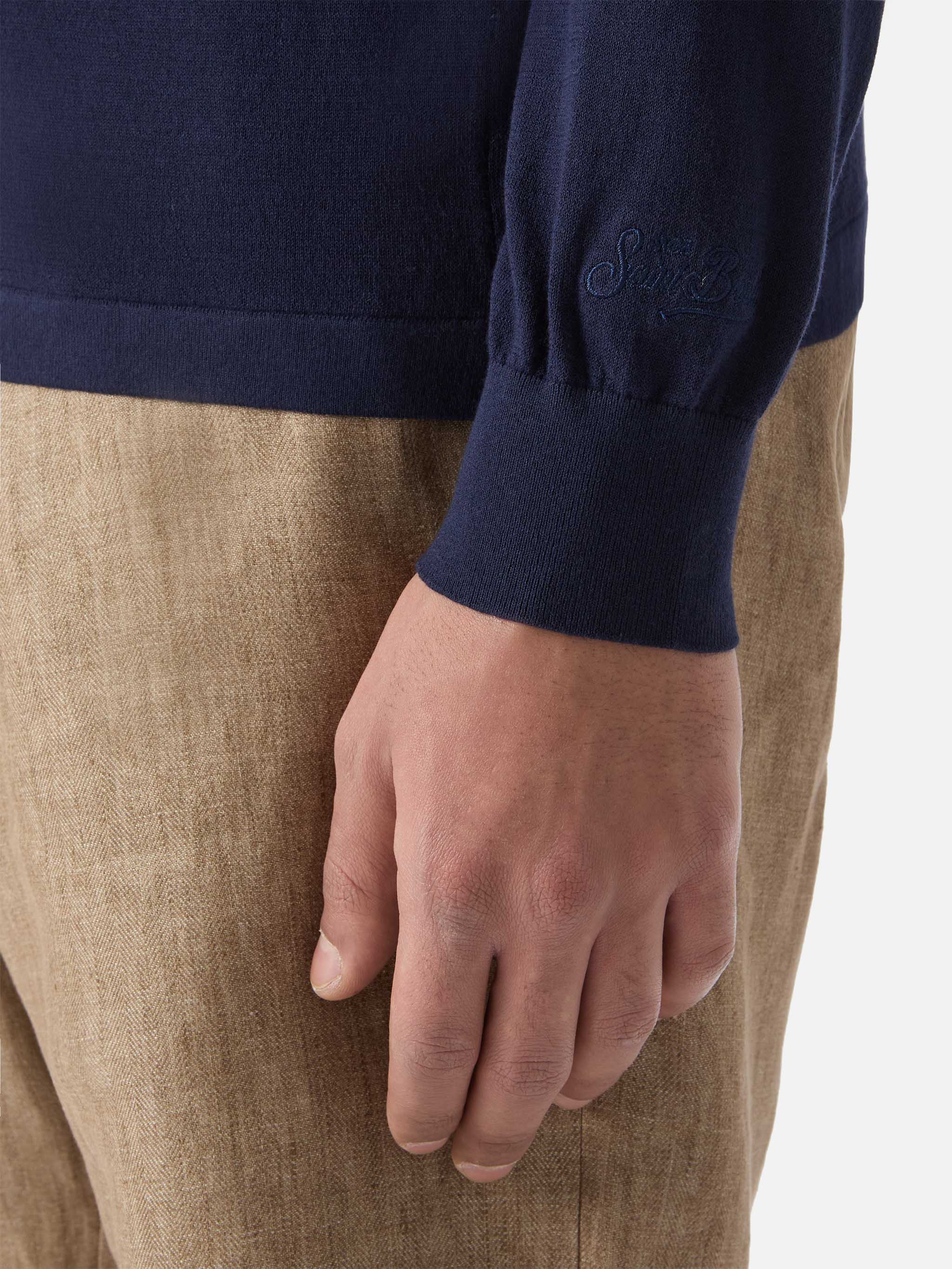 Polo Sloan in cotone high twist blu navy - Image 4