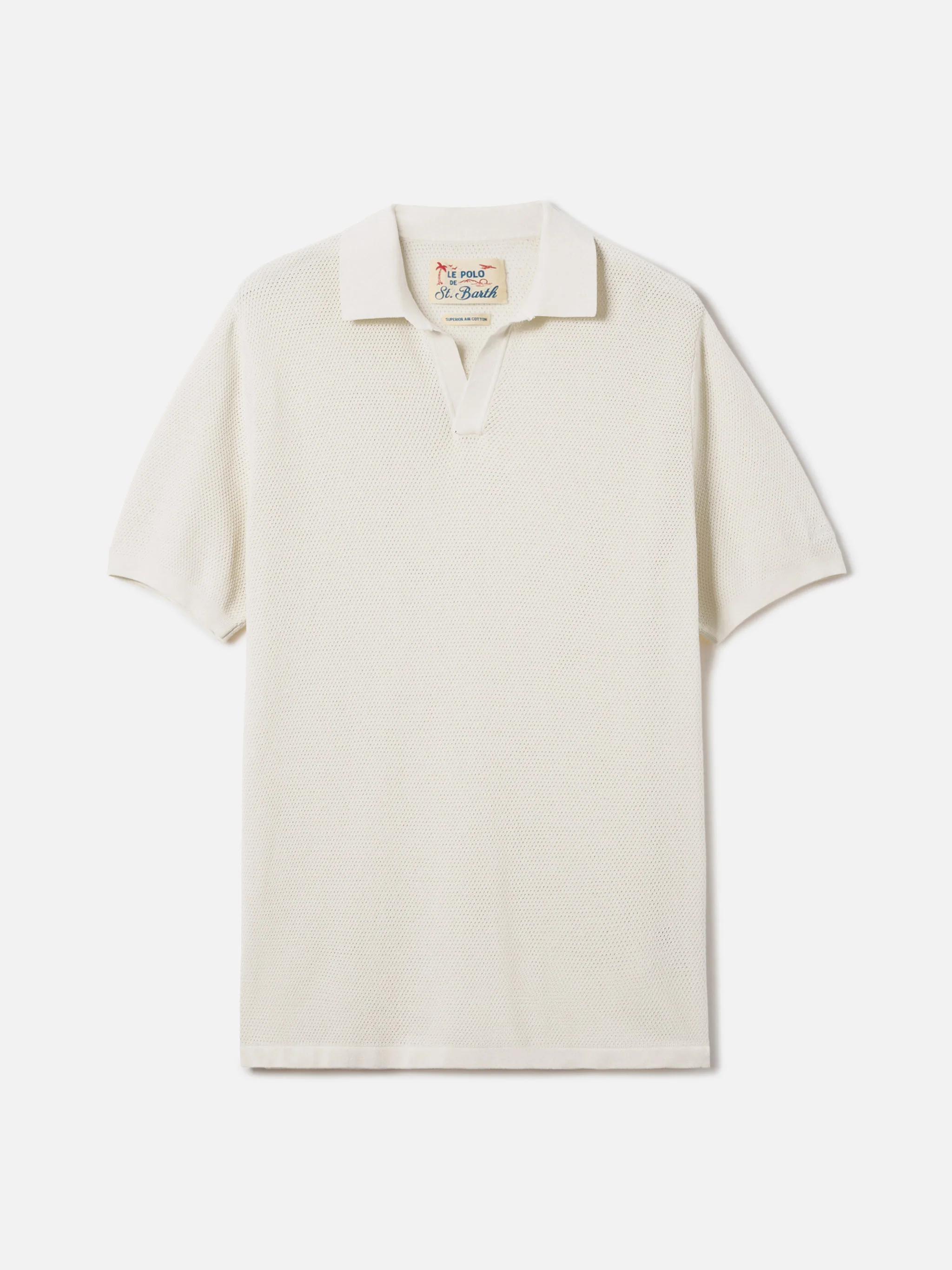 Polo Sloan Mesh in cotone pregiato high twist beige - Image 5