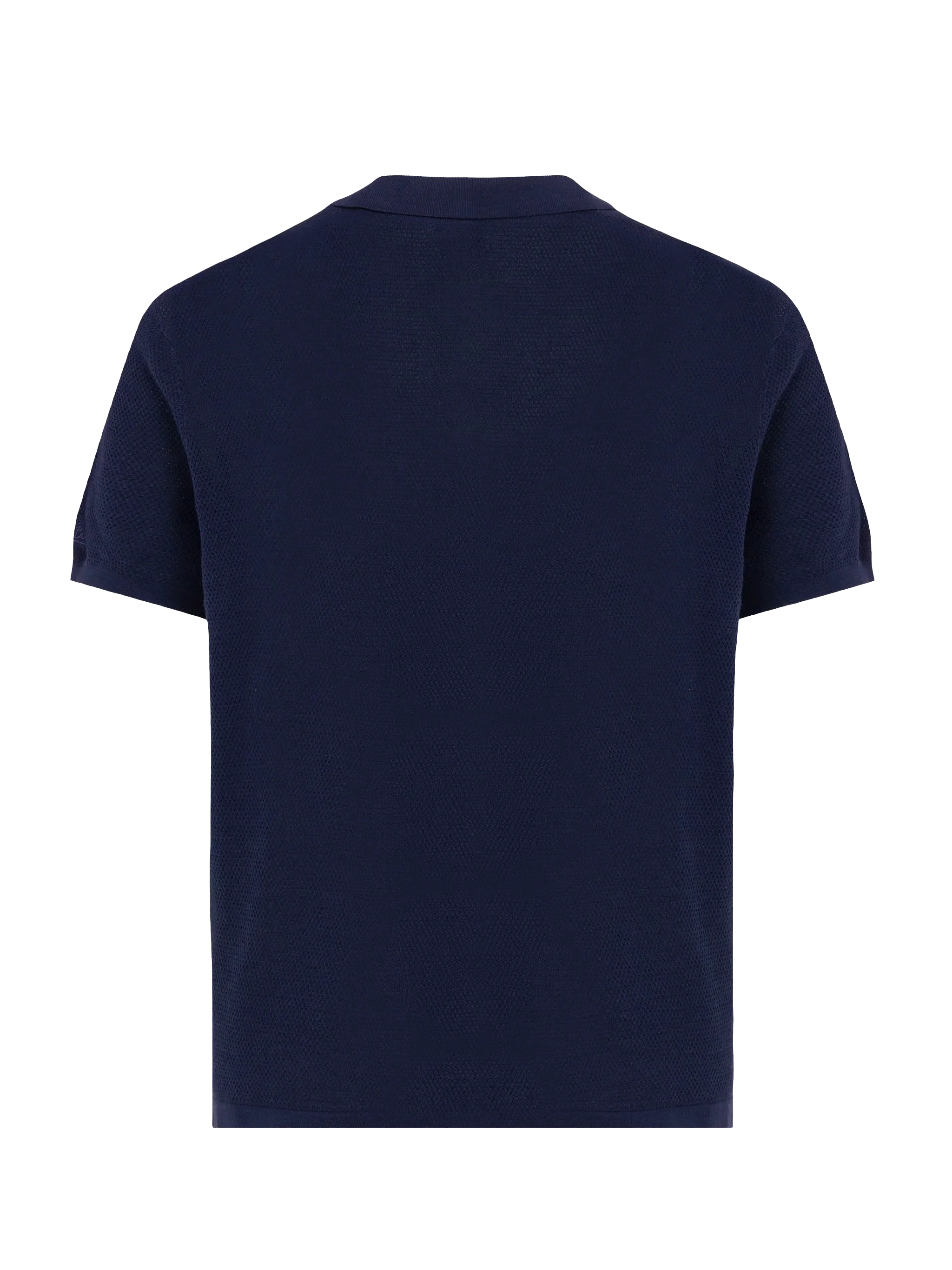 Polo Sloan senza bottoni in maglia a rete blu navy - Image 4