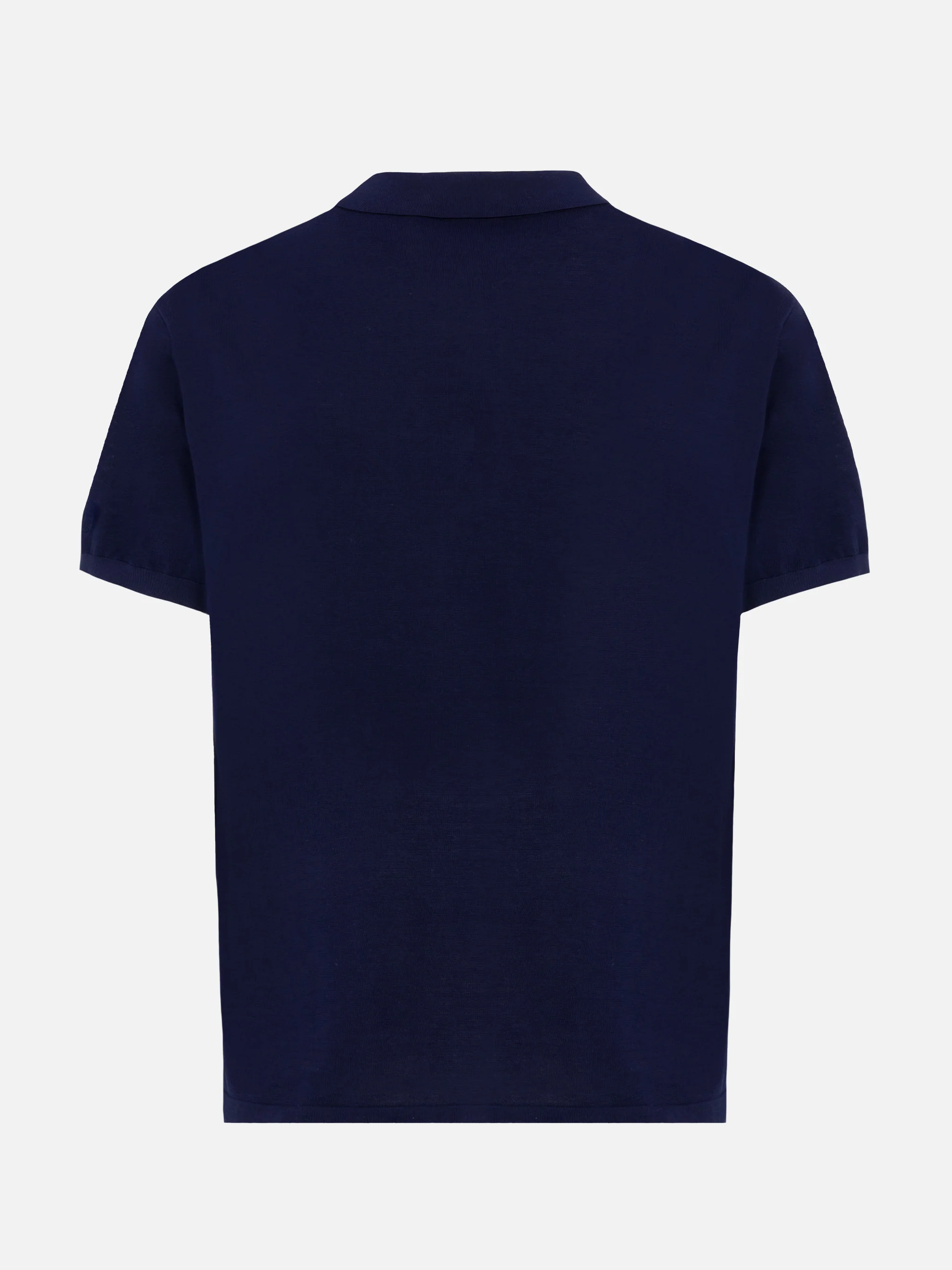 Polo Sloan in maglia di seta e cotone blu navy - Image 4