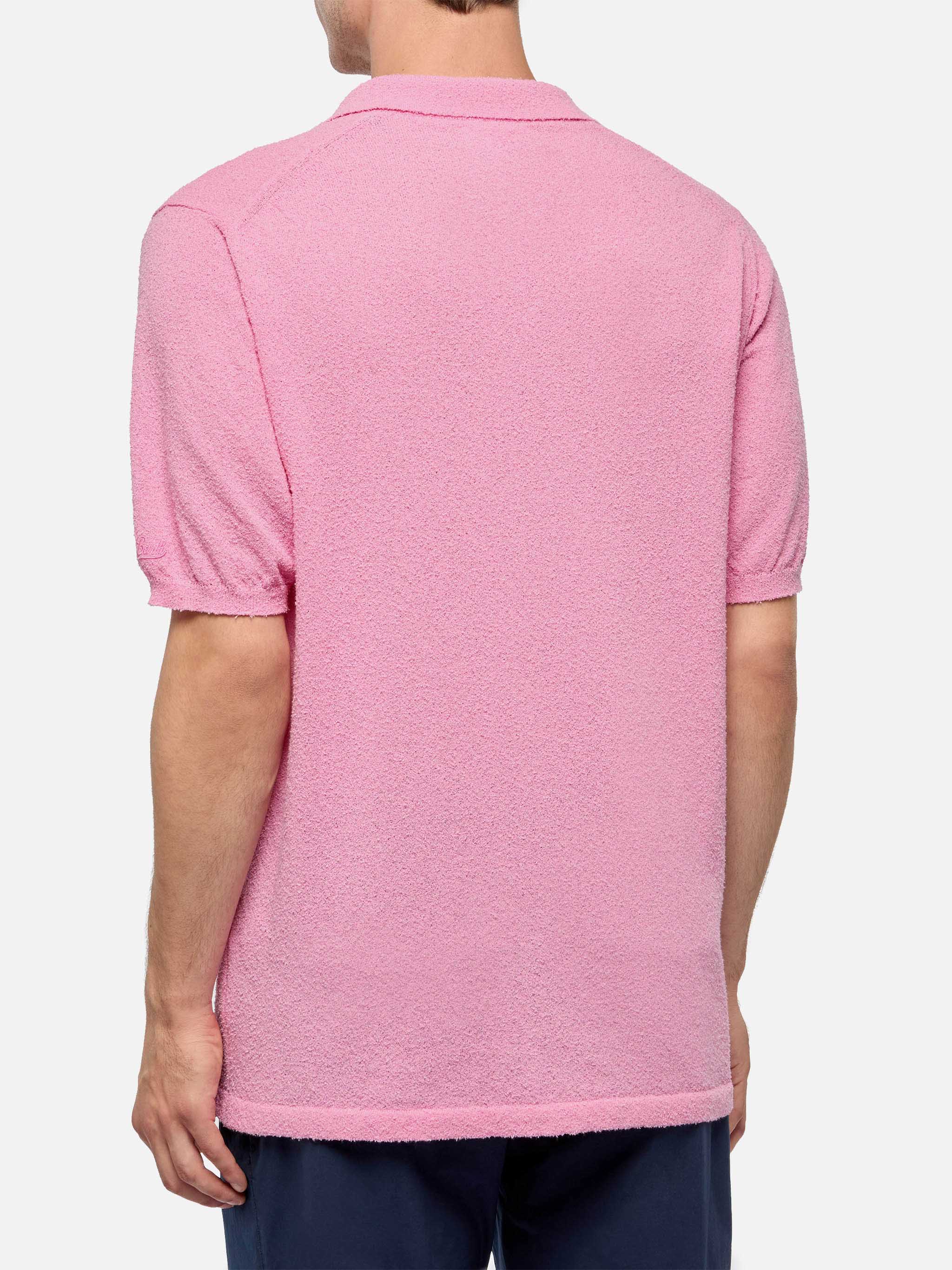 Polo Sloan senza bottoni in spugna rosa - Image 3