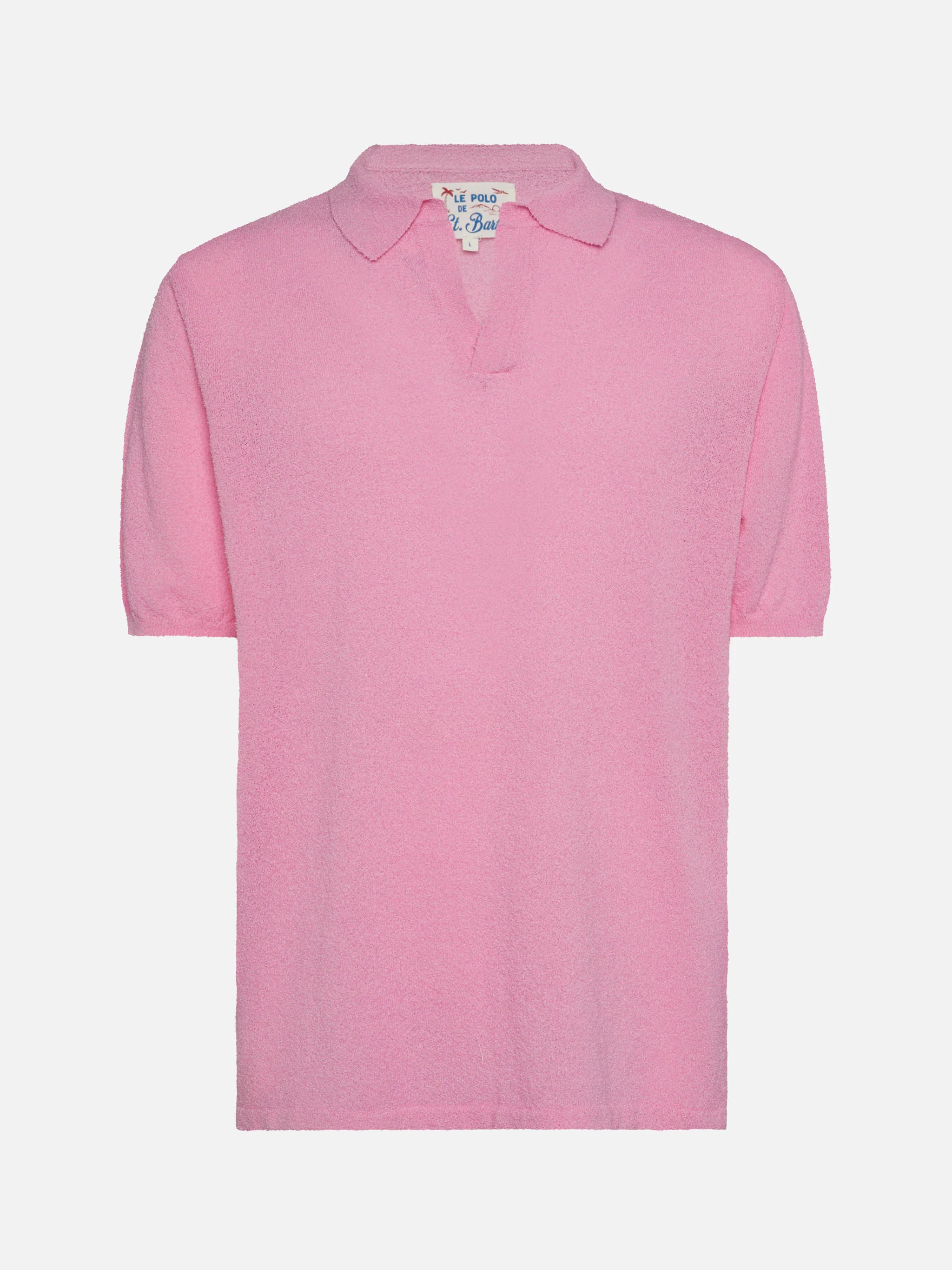 Polo Sloan senza bottoni in spugna rosa - Image 4