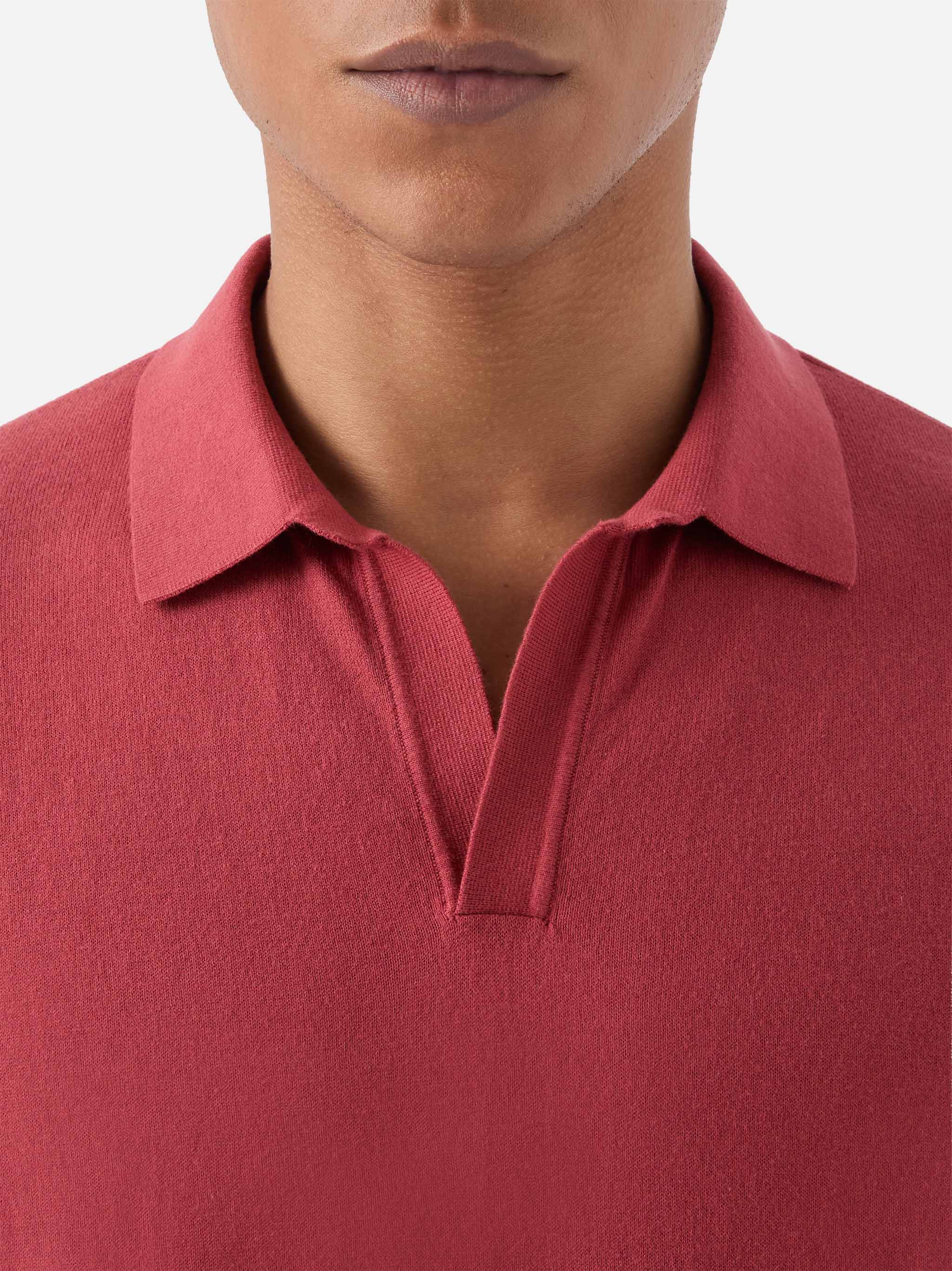 Polo Sloan in cotone pregiato high twist rosso mattone - Image 2
