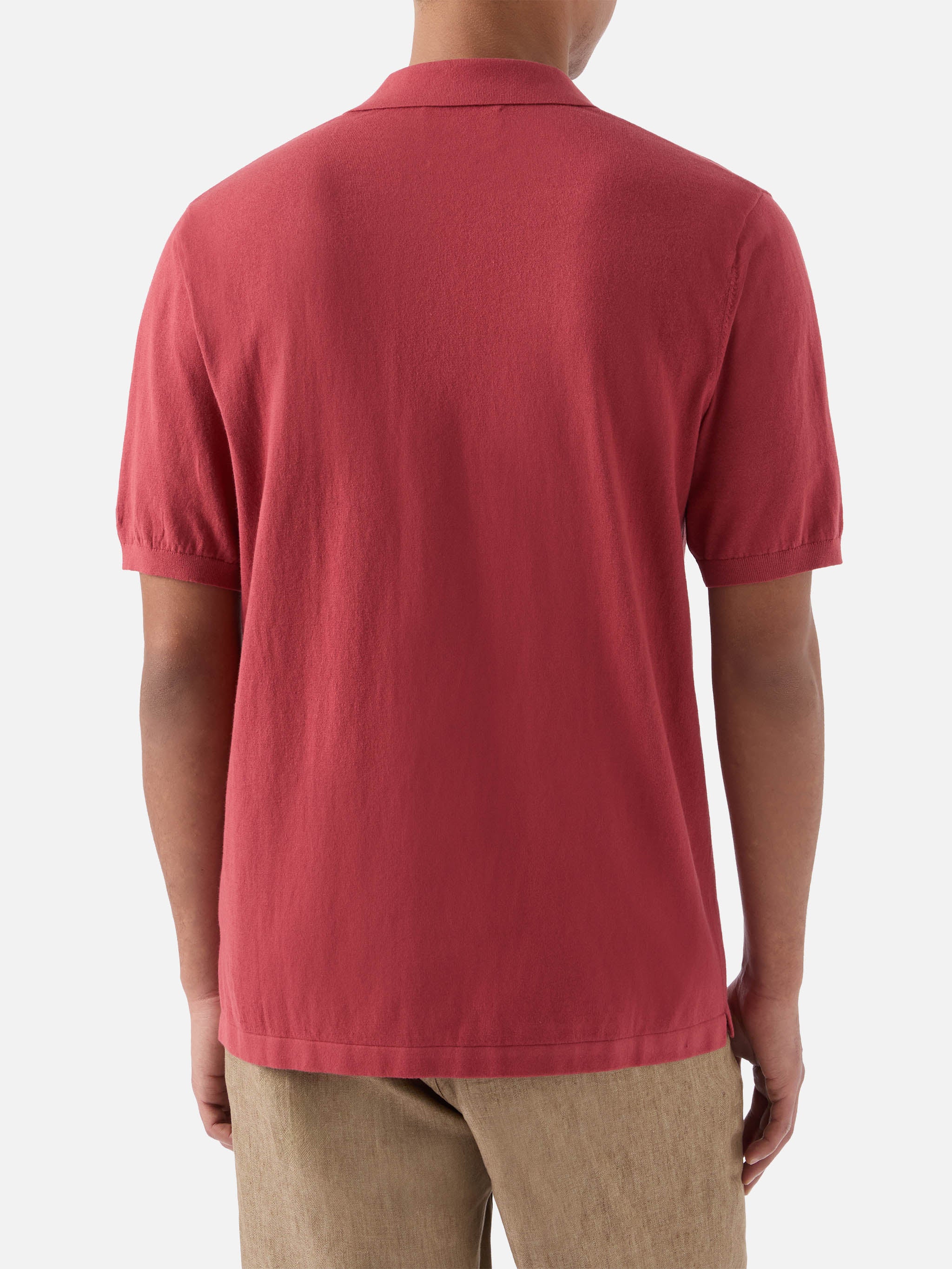 Polo Sloan in cotone pregiato high twist rosso mattone - Image 3