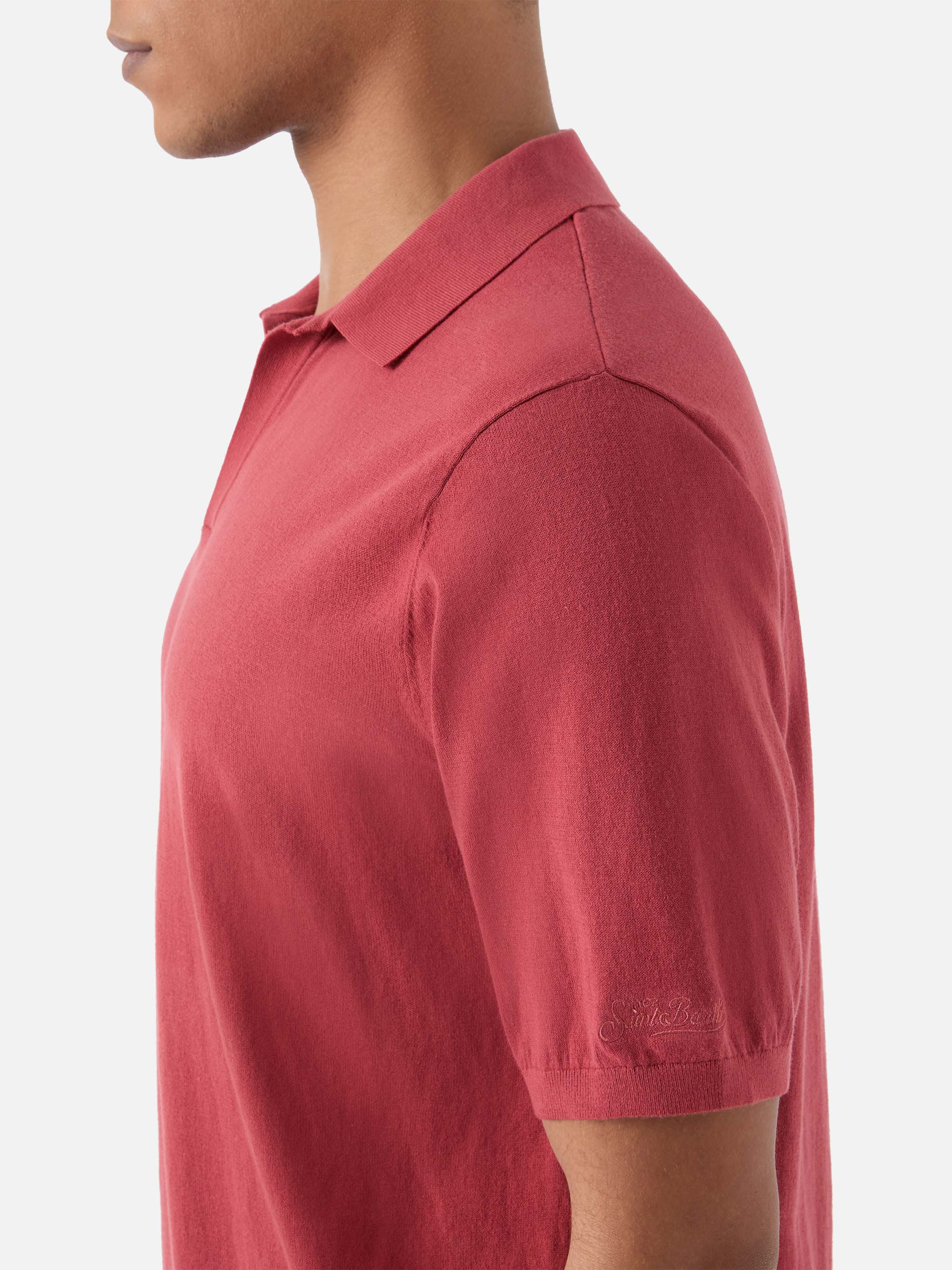 Polo Sloan in cotone pregiato high twist rosso mattone - Image 4