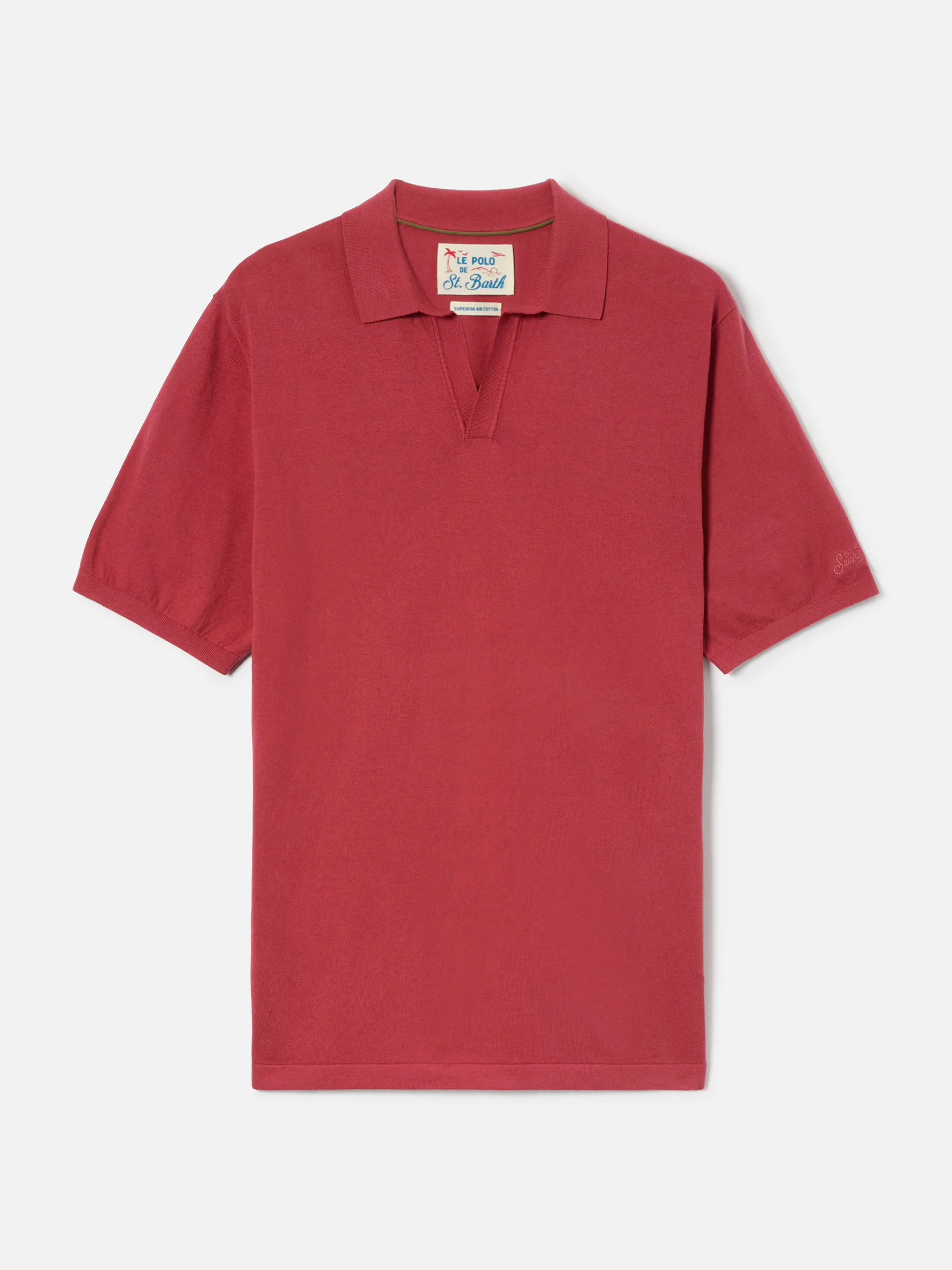 Polo Sloan in cotone pregiato high twist rosso mattone - Image 5