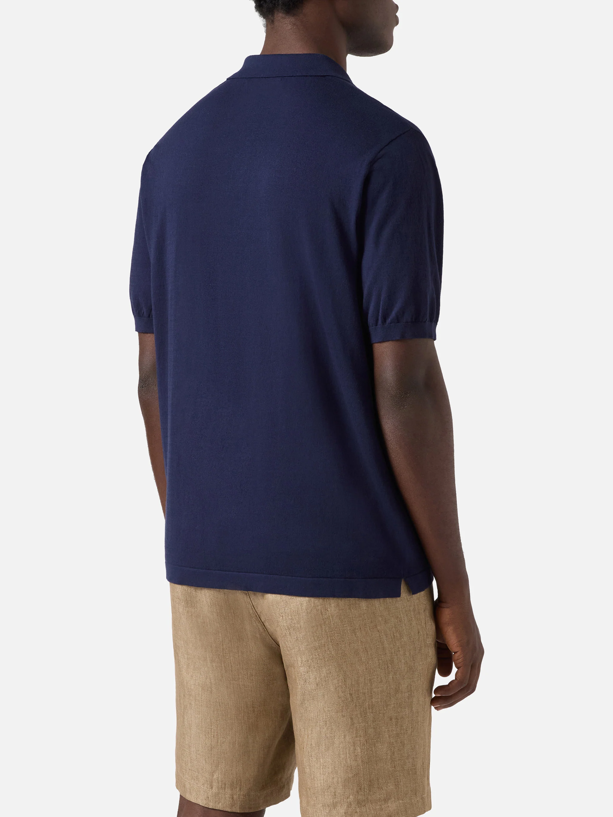Polo Sloan in cotone pregiato high twist blu navy - Image 3