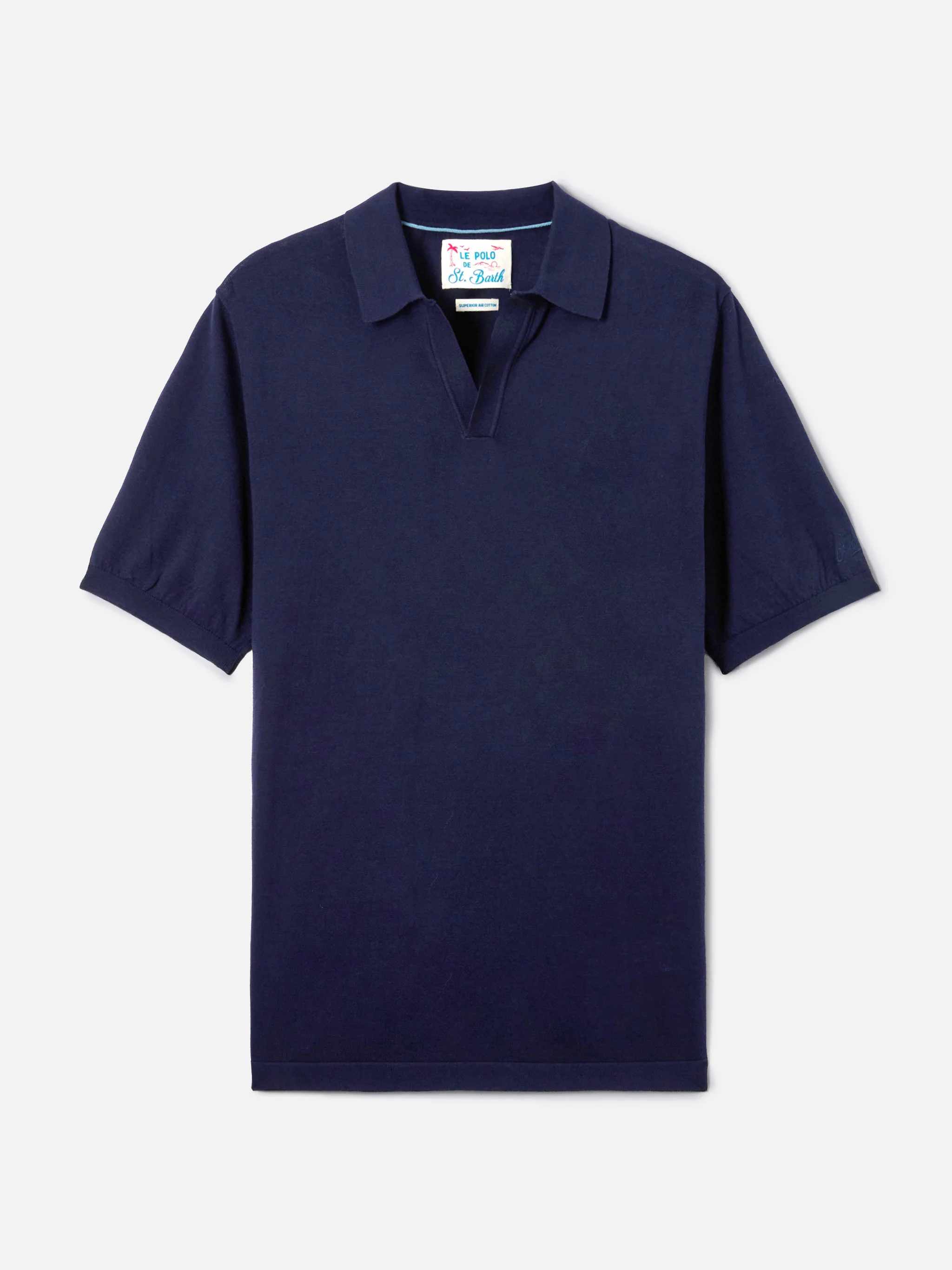 Polo Sloan in cotone pregiato high twist blu navy - Image 4
