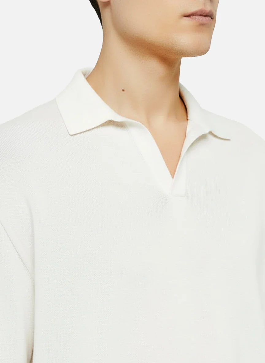 Polo Sloan in cotone high twist bianco - Image 2