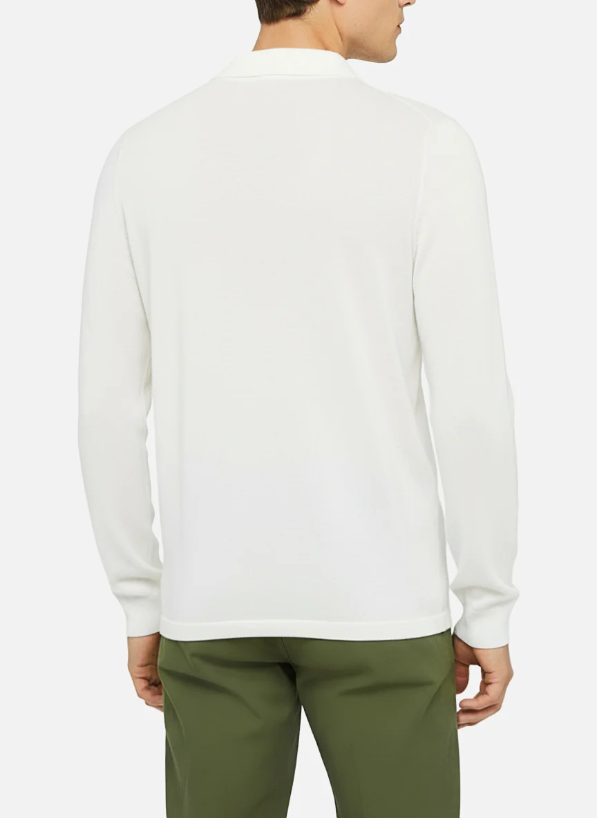 Polo Sloan in cotone high twist bianco - Image 3
