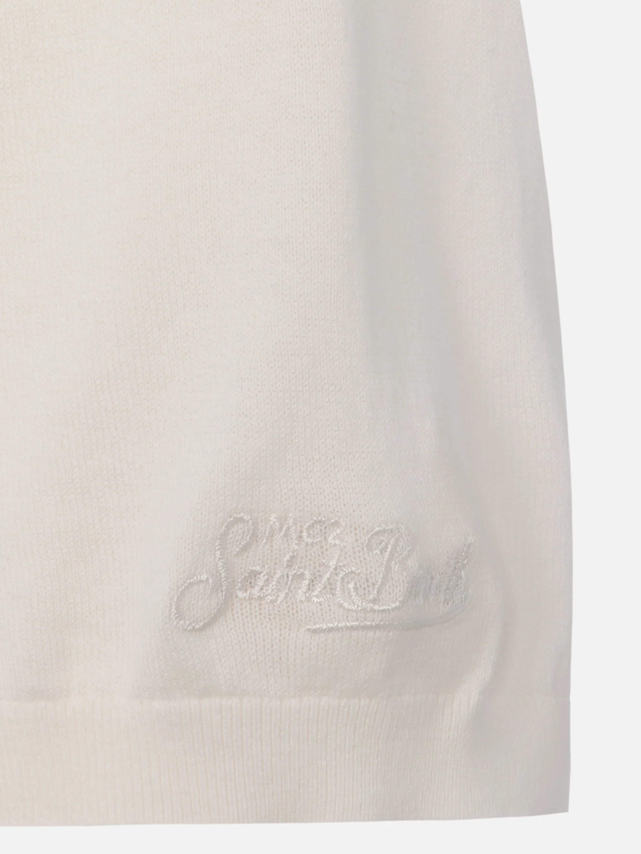 Polo Sloan senza bottoni in maglia bianca - Image 8