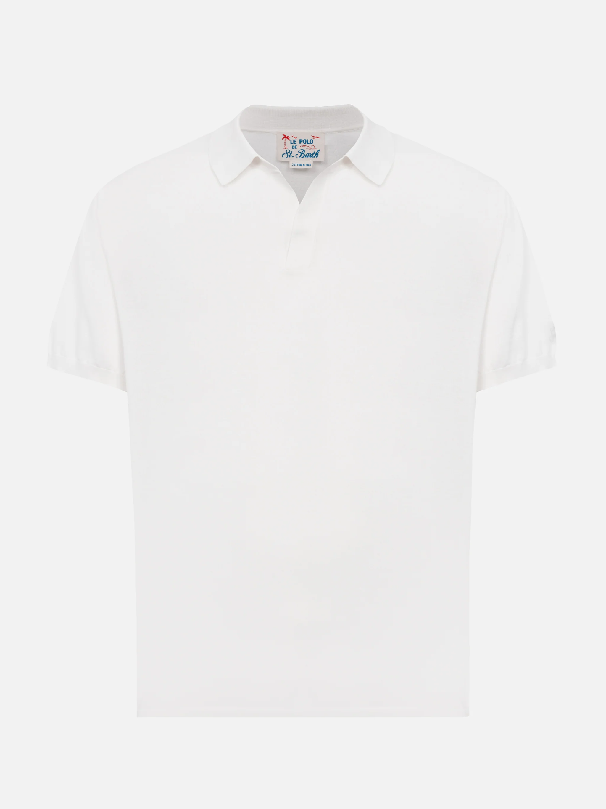 Polo Sloan in maglia di seta e cotone bianca - Image 3