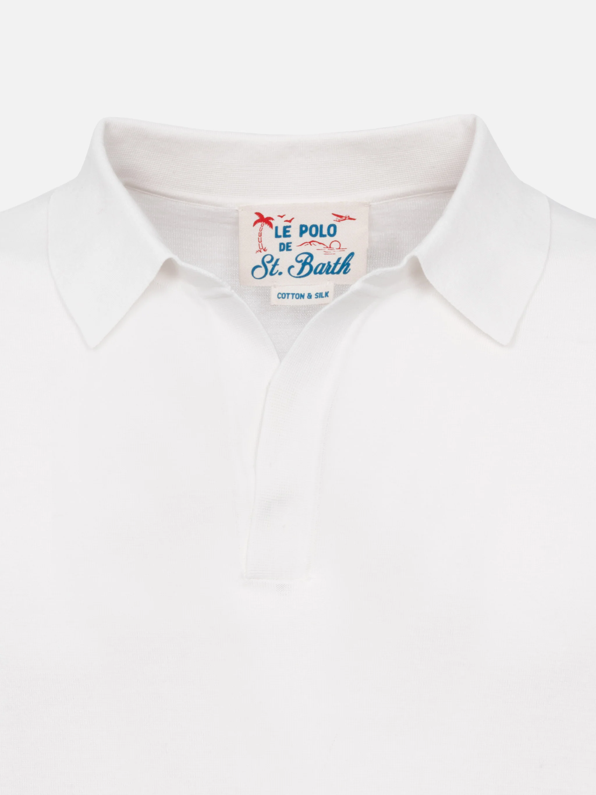 Polo Sloan in maglia di seta e cotone bianca - Image 6