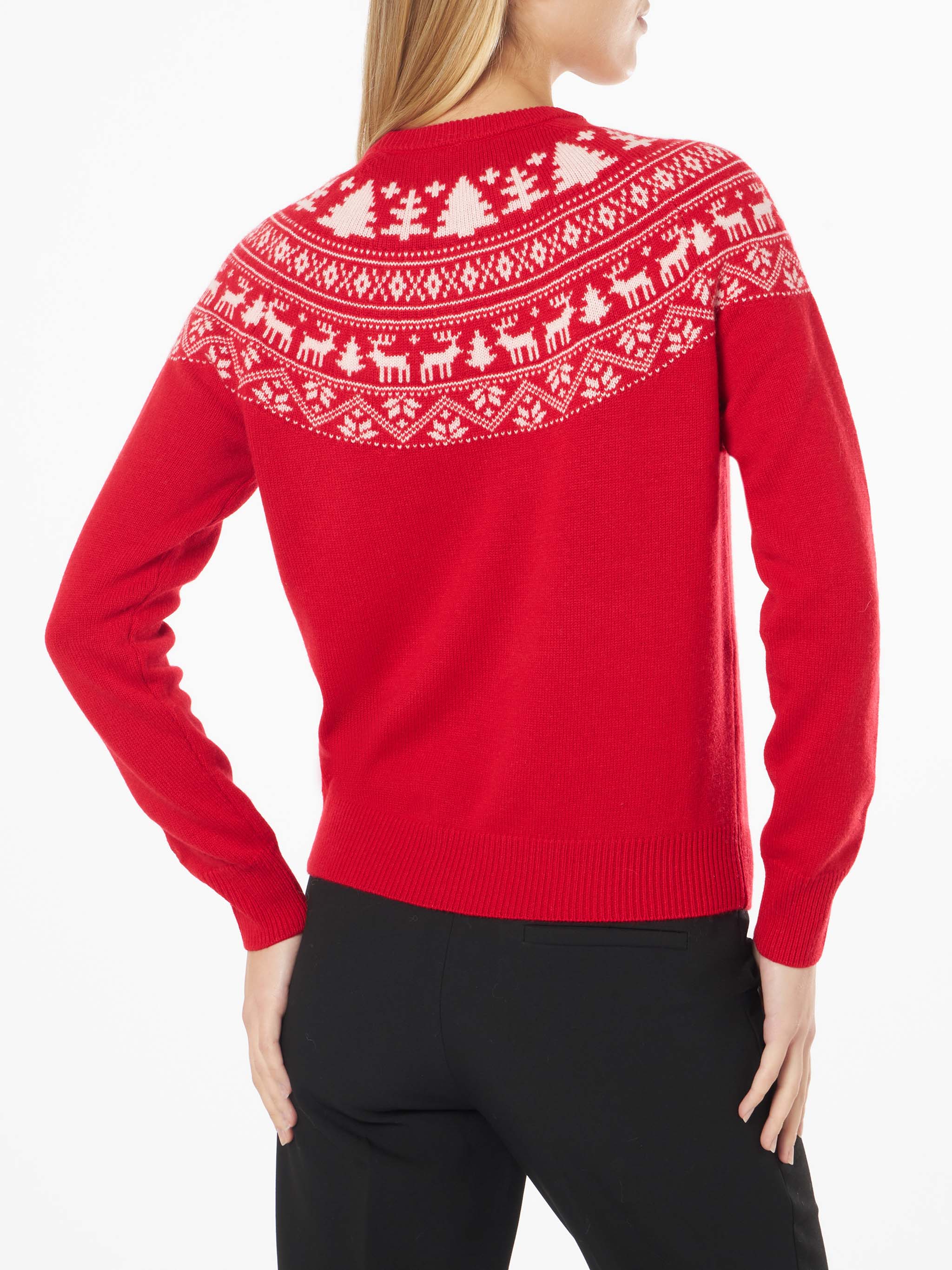 Maglia New Queen con jacquard norvegese rosso - Image 3