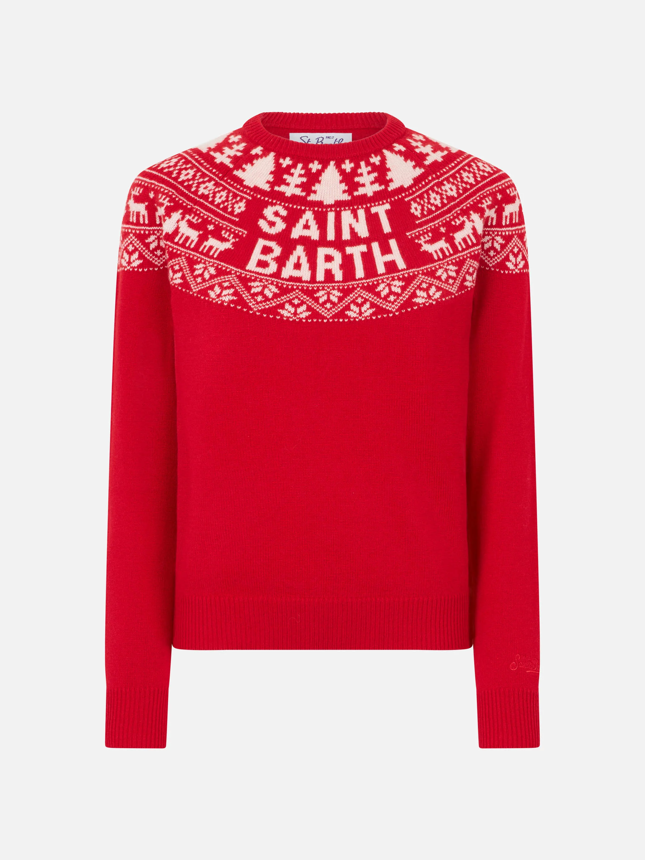 Maglia New Queen con jacquard norvegese rosso - Image 4