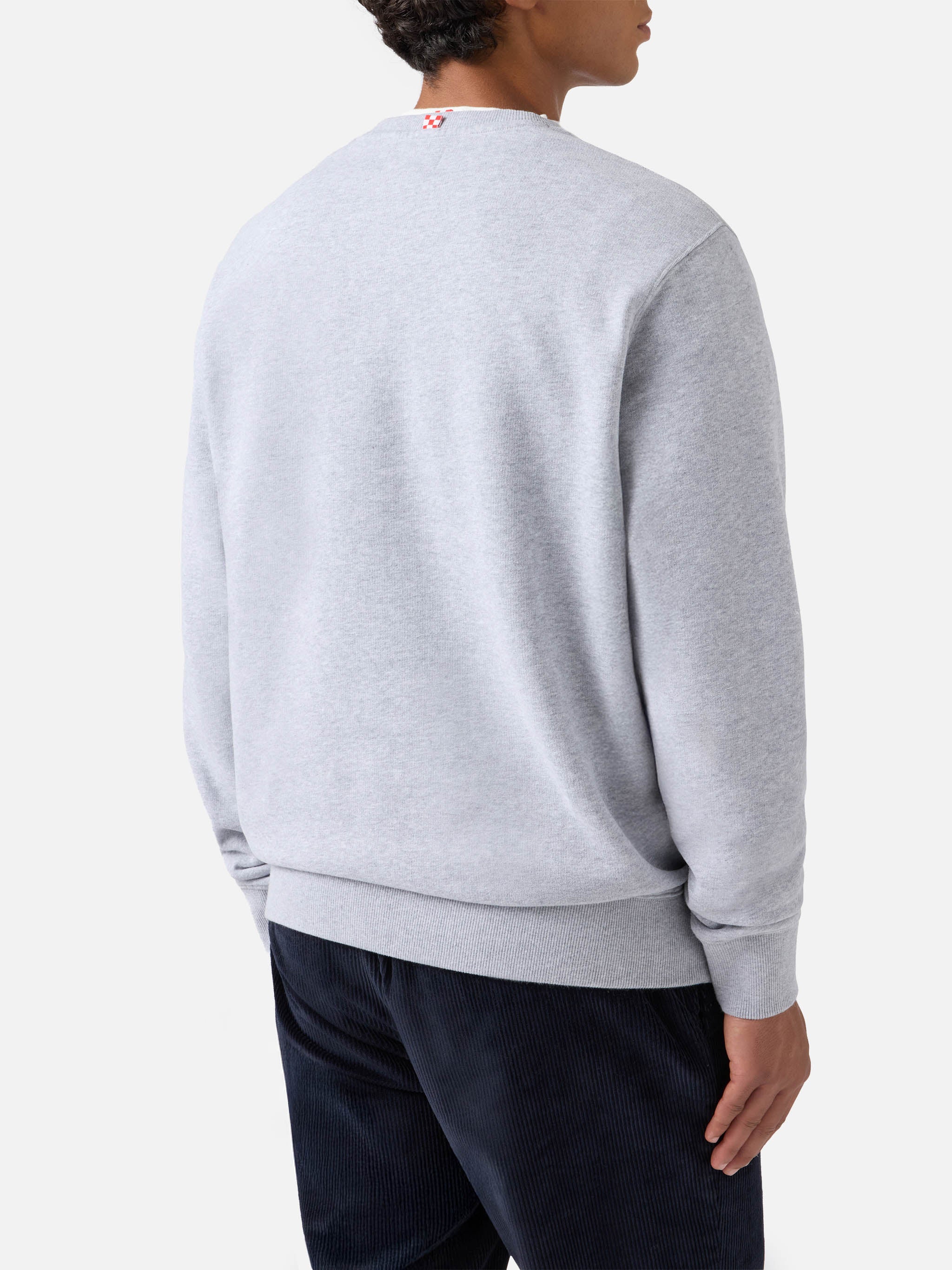 Felpa Soho in cotone grigio melange con stampa flock St. Barth sport club - Image 3