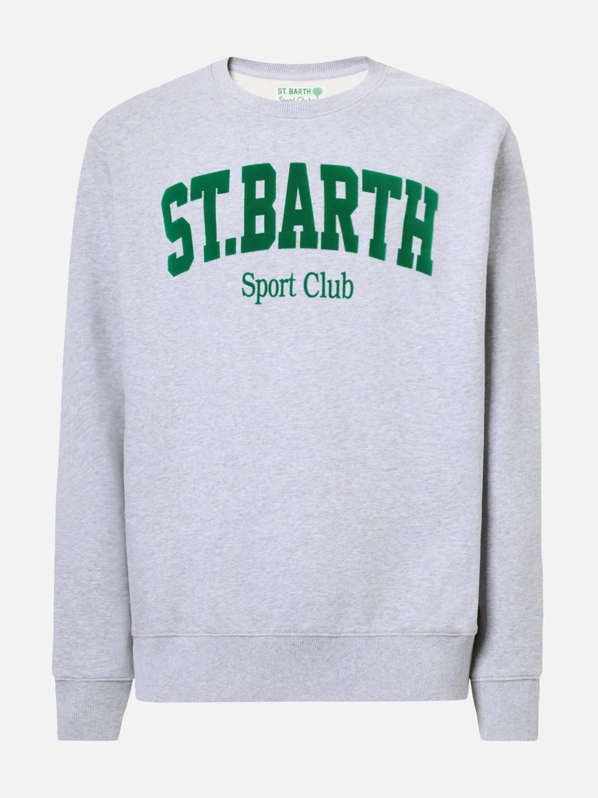Felpa Soho in cotone grigio melange con stampa flock St. Barth sport club - Image 4