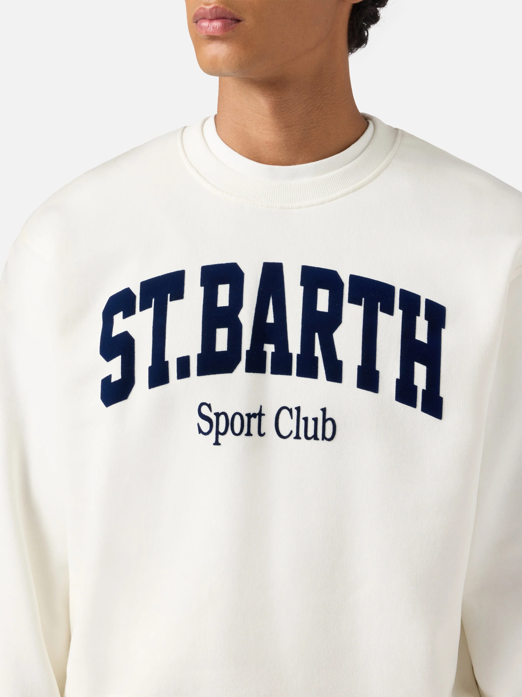 Felpa Soho in cotone bianco con stampa flock St. Barth sport club - Image 2