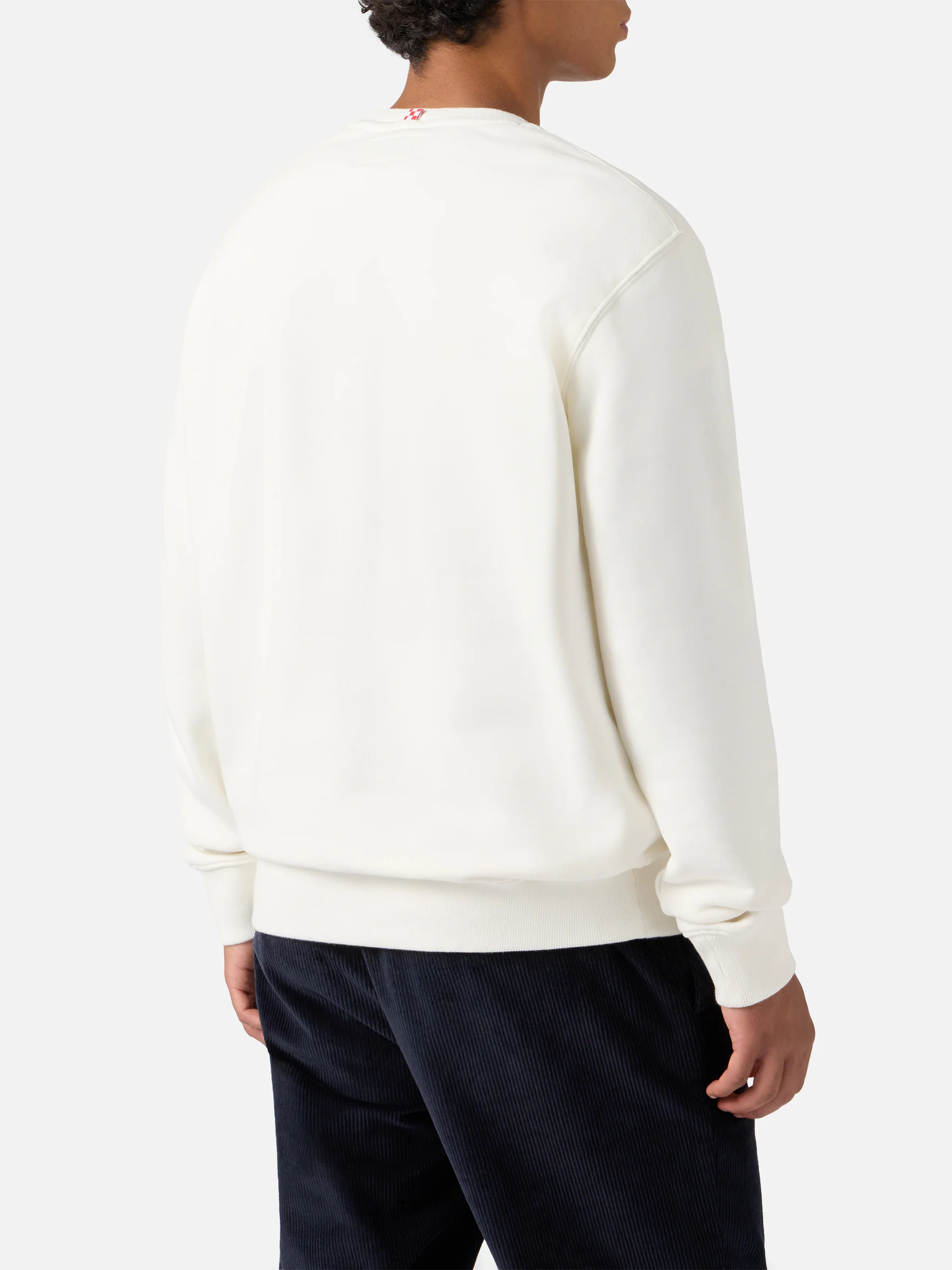 Felpa Soho in cotone bianco con stampa flock St. Barth sport club - Image 3