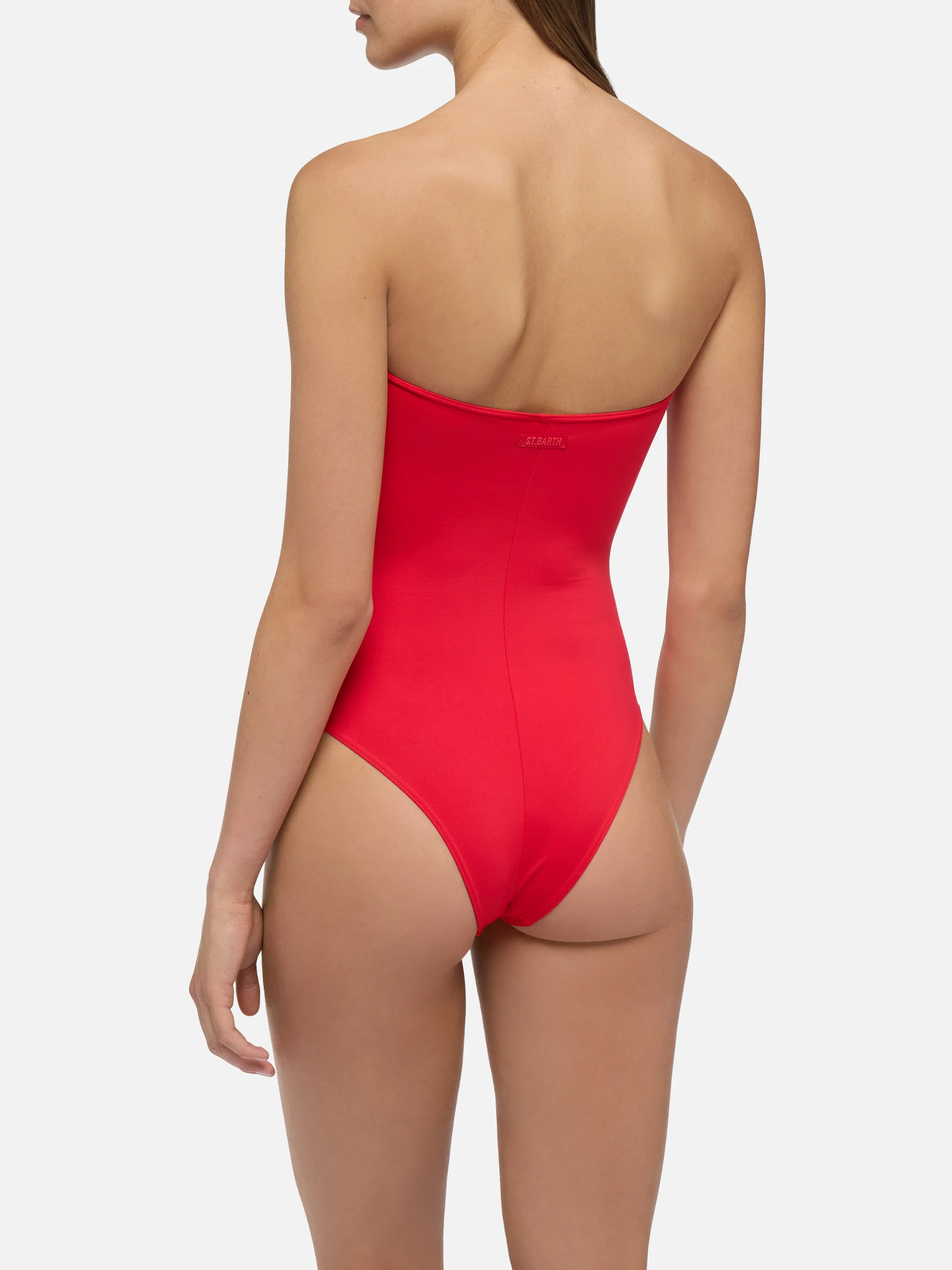 Soleil costume intero senza spalline rosso - Image 4