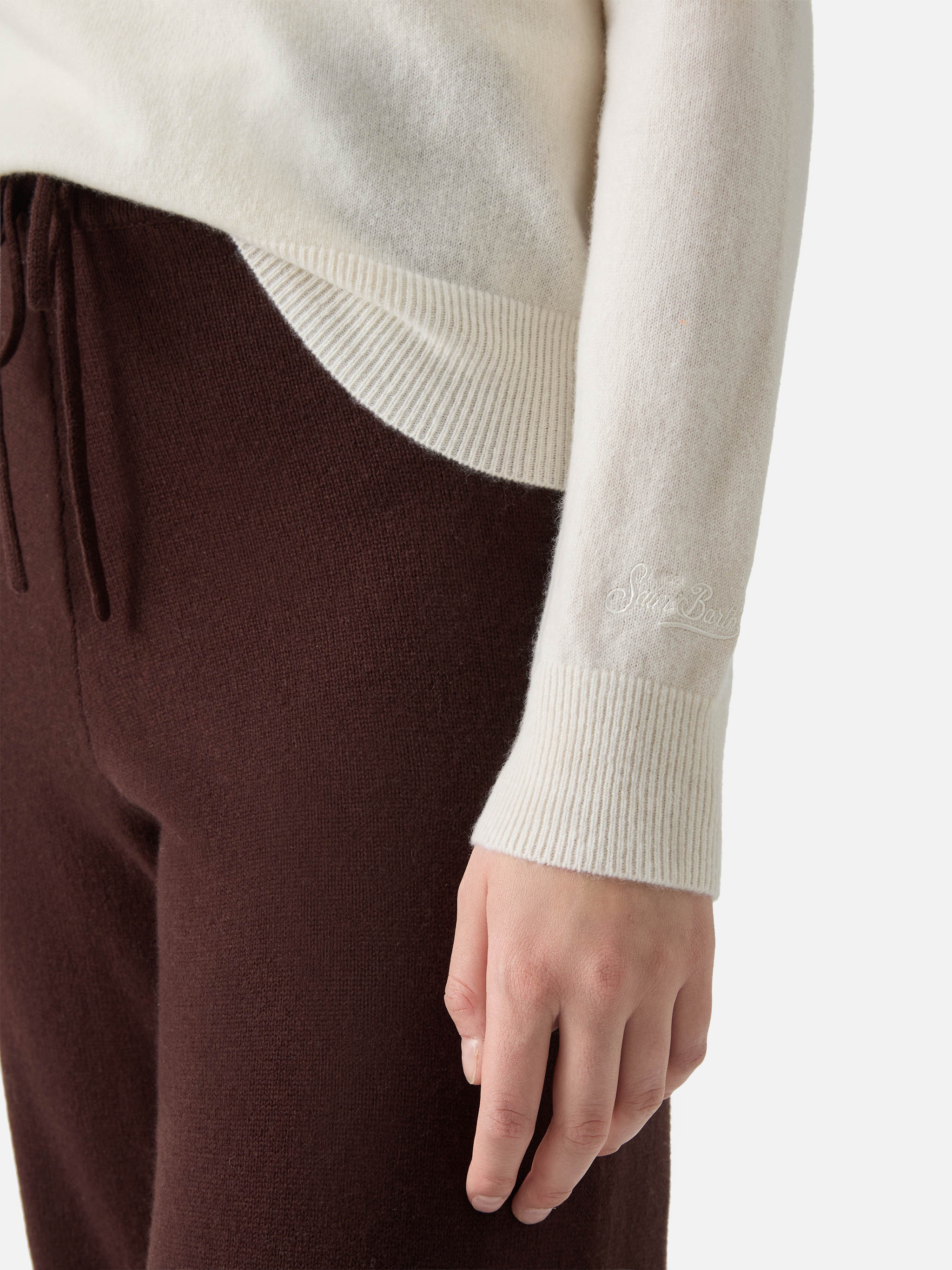 Maglione Sorbonne in 100% CASHMERE bianco - Image 5