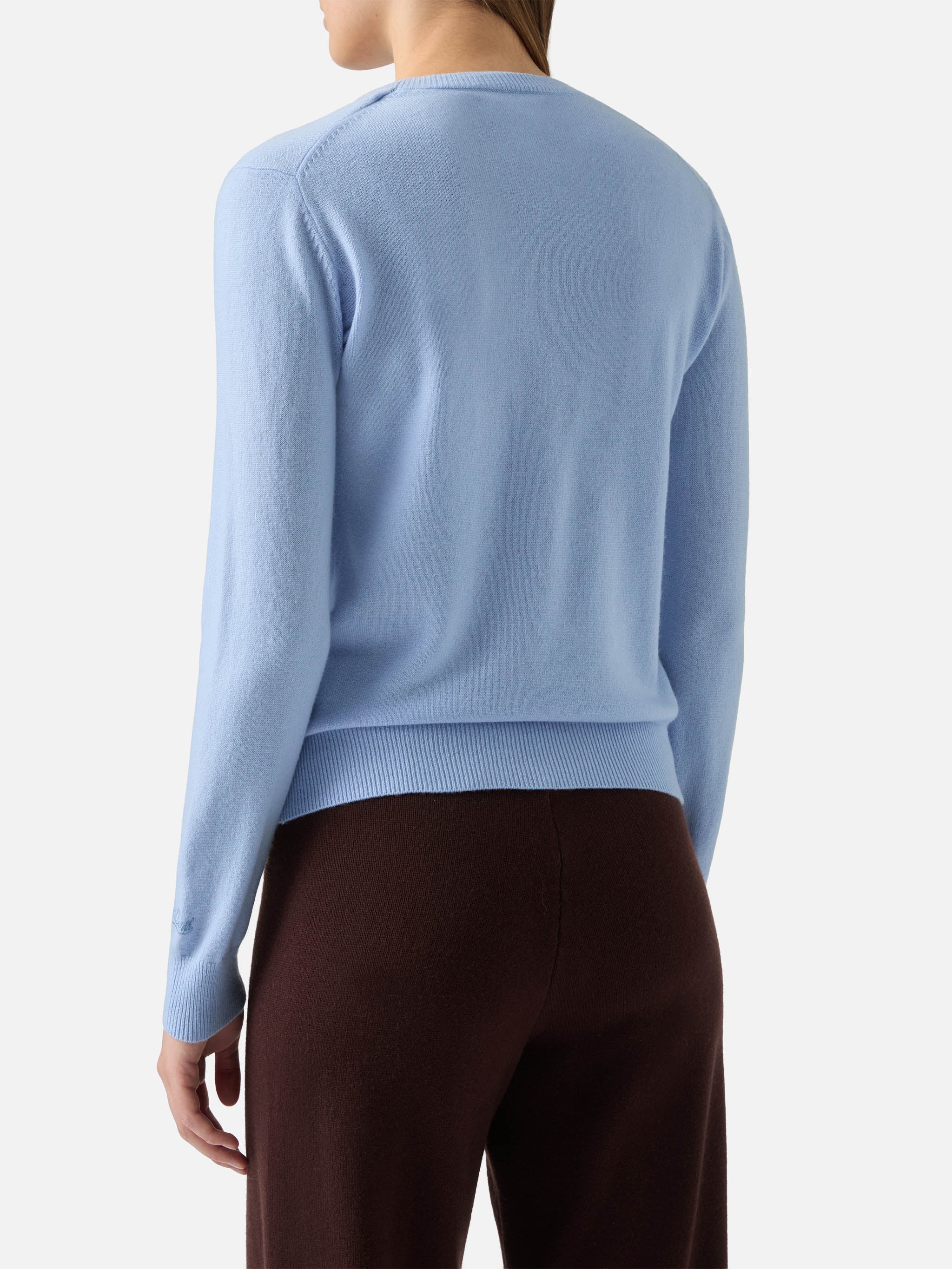 Maglione Sorbonne in 100% CASHMERE azzurro - Image 3
